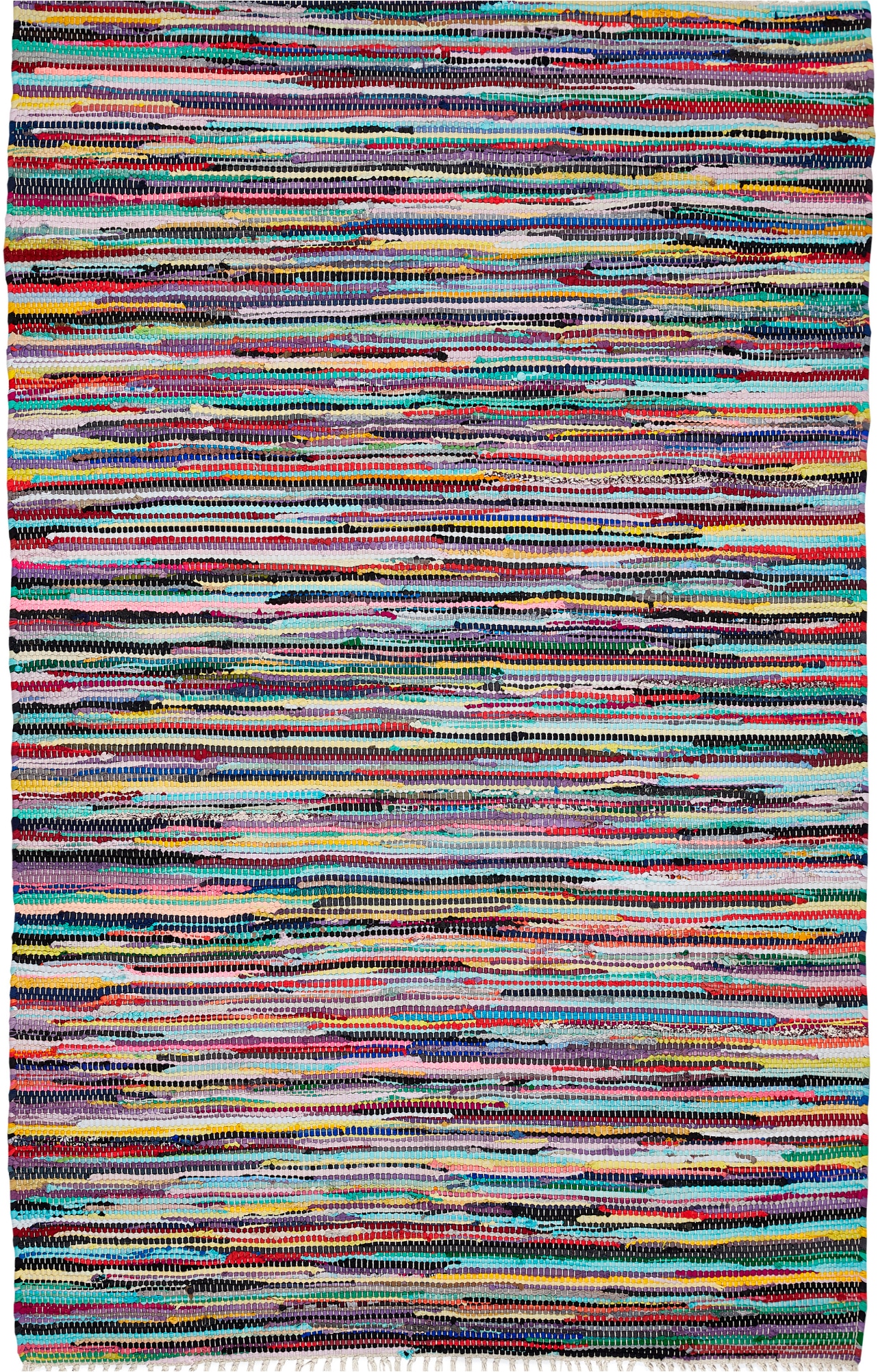 Andiamo Tapis »Multi« Rectangulaire 10 mm Höhe Flachgewebe, Fleckerl, reine Baumwolle, handgewebt, mit Fransen