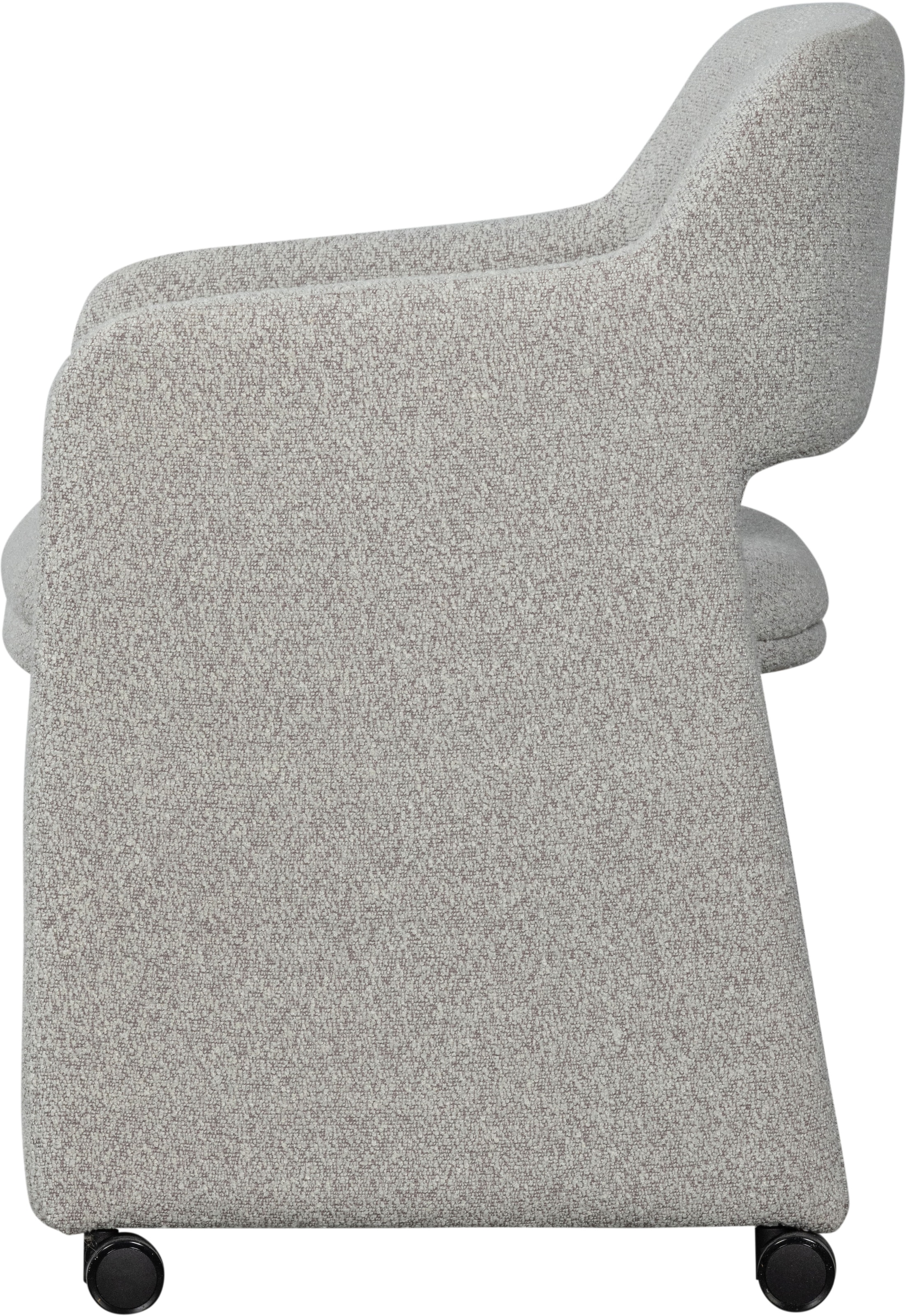 WOOOD Esszimmerstuhl »Lyric mit Ceyo-Bouclé-Bezug und Rollen B 59 x T 58 x H 79 cm« () Tragkraft 120 kg, Hohe Verschleissfestigkeit, montiert geliefert
