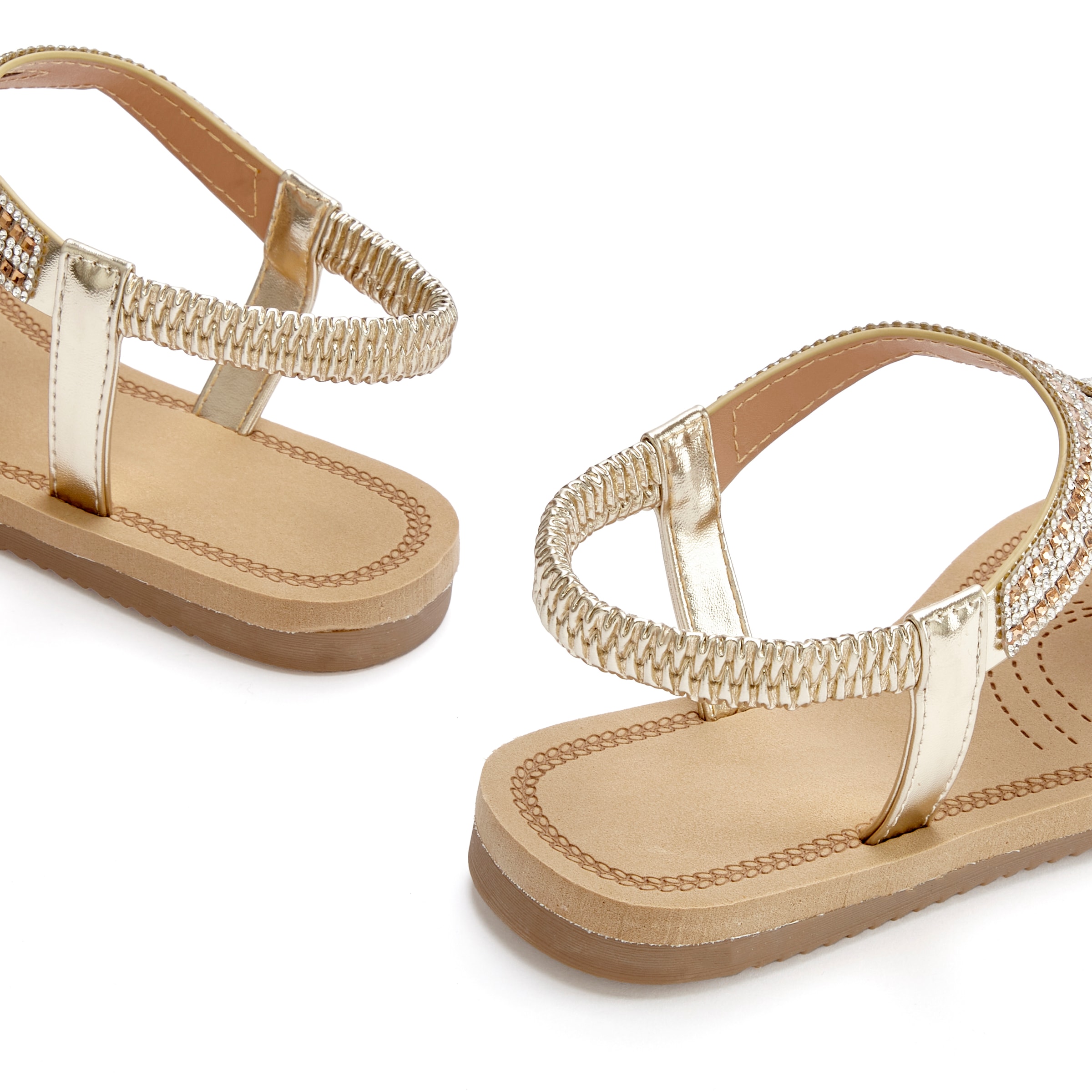 Vivance Sandale »Sandalette, Sommerschuh, offener Schuh«  avec brides élastiques et strass VEGAN