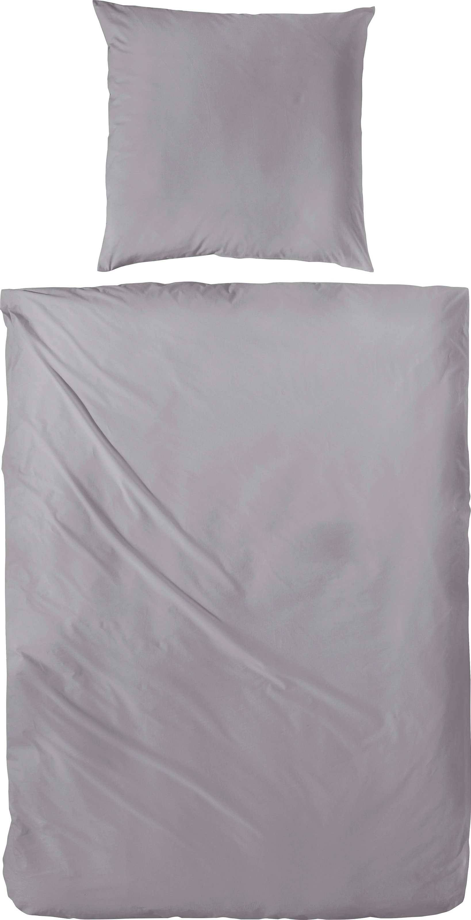 Primera Linge de lit »Uni Luxus-Satin in Gr. 135x200, 155x220 oder 200x200 cm« 2 cuis linge de lit en coton, linge uni avec fermeture éclair