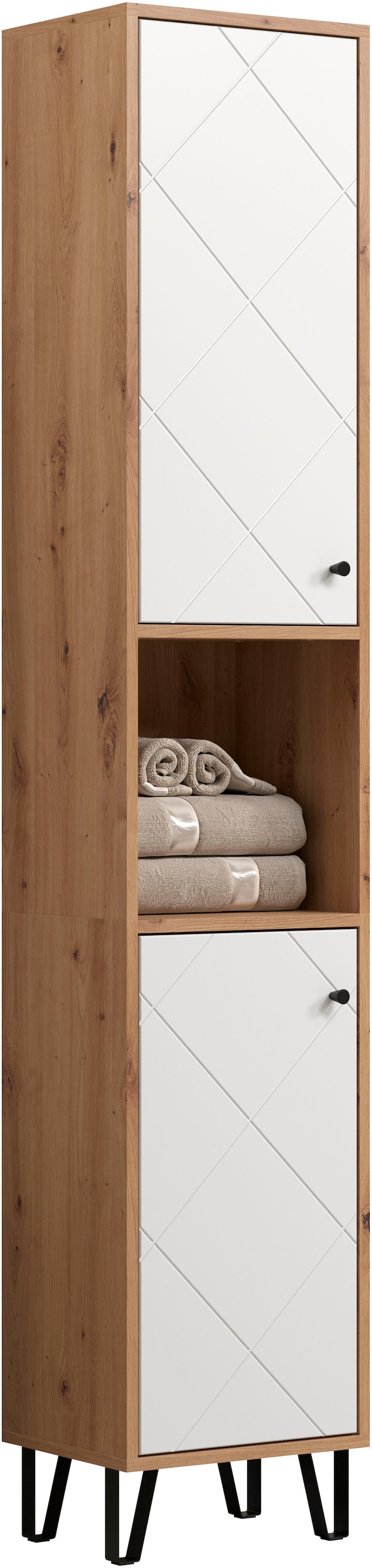welltime Hochschrank »Tarragona« 1 Stk. tlg. Hochschrank mit 1 Tür & 1 Klappe - (B/T/H) 36/29/191 cm