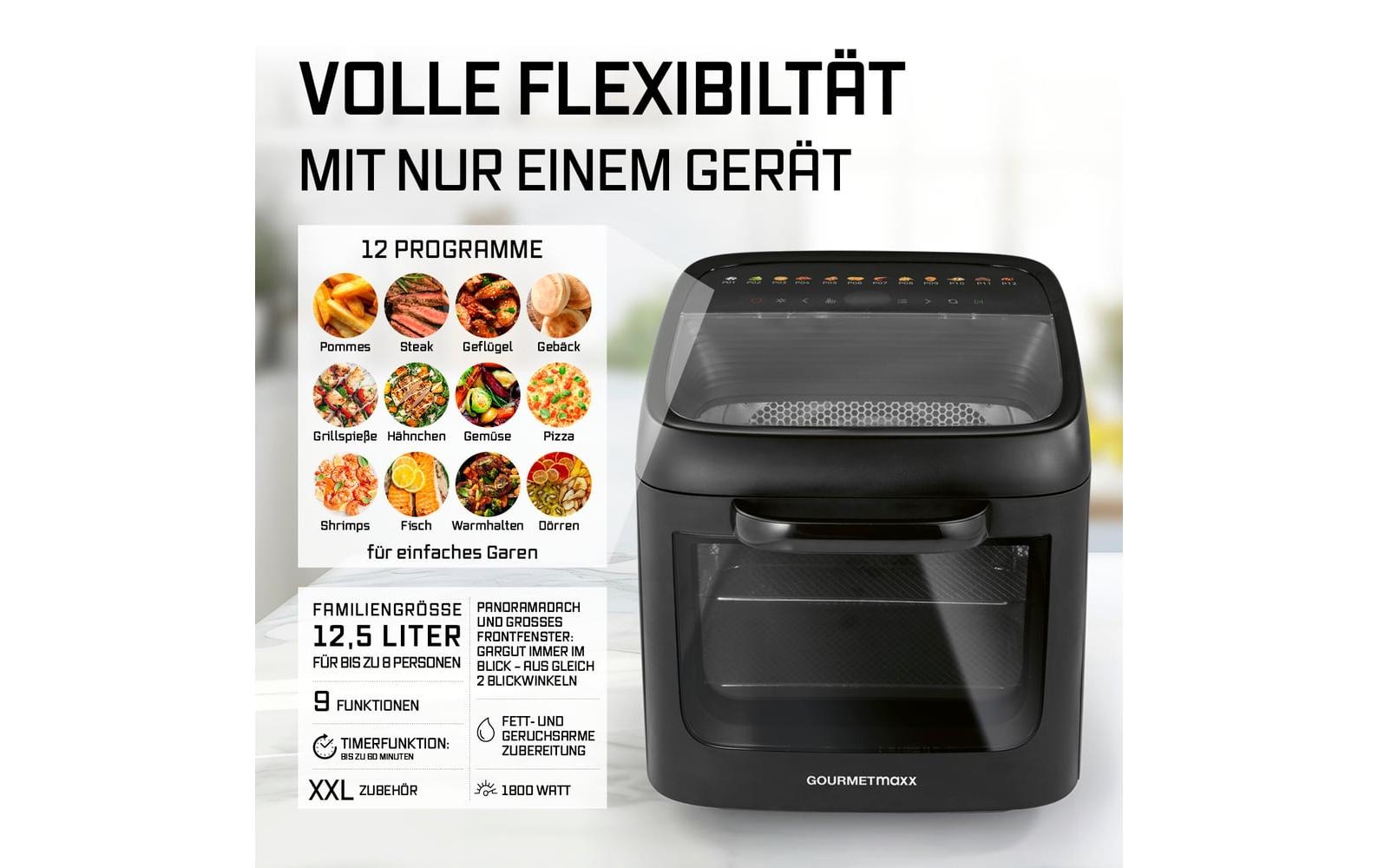 GOURMETmaxx Heissluftfritteuse »12,5 l« 1800 W