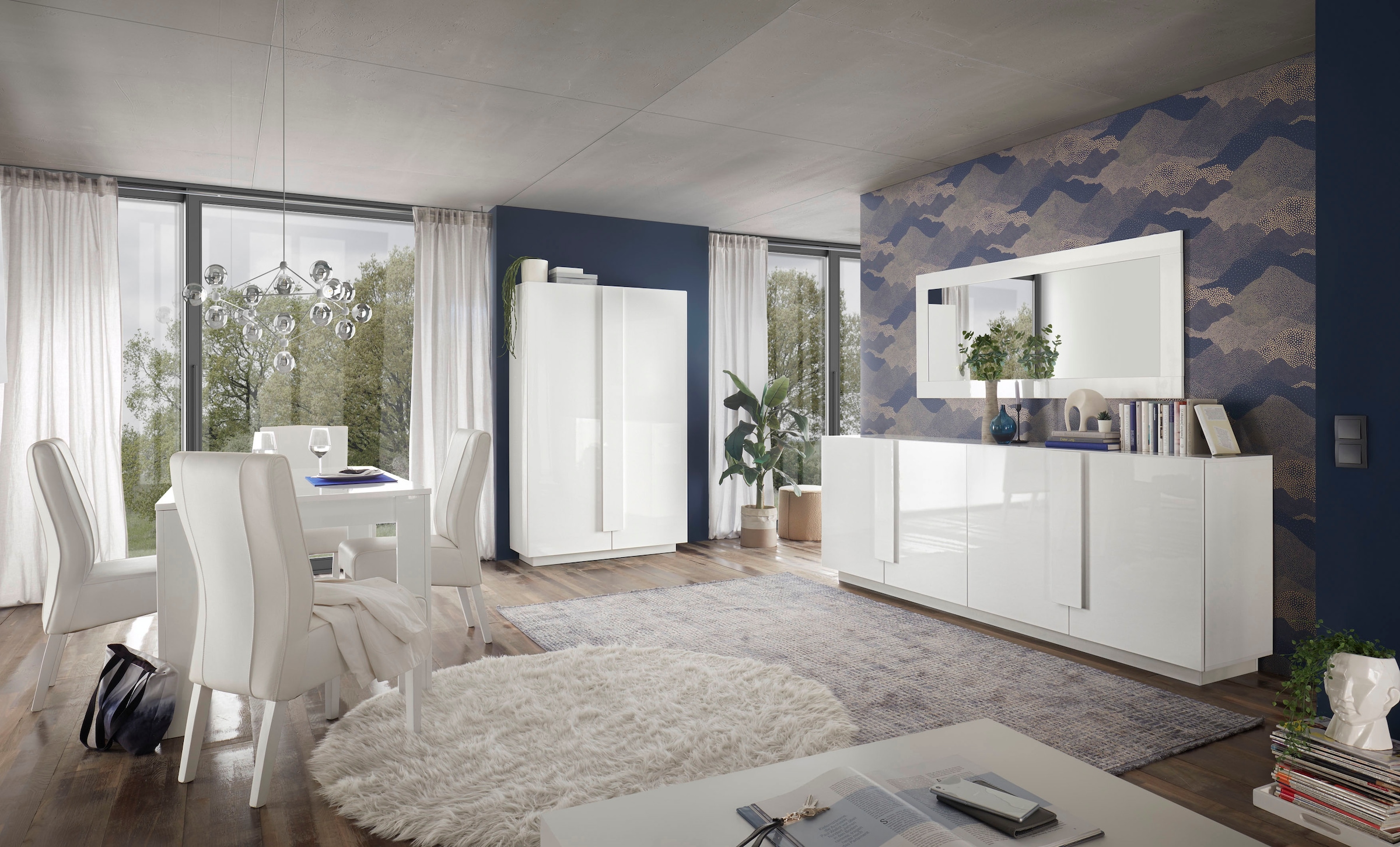 INOSIGN Mehrzweckschrank »Jupiter, Höhe 193 cm, Stauraumschrank 2 Türen - Soft Closing,« Highboard, moderne Griffblende, FSC®, cleveres Stauraumkonzept