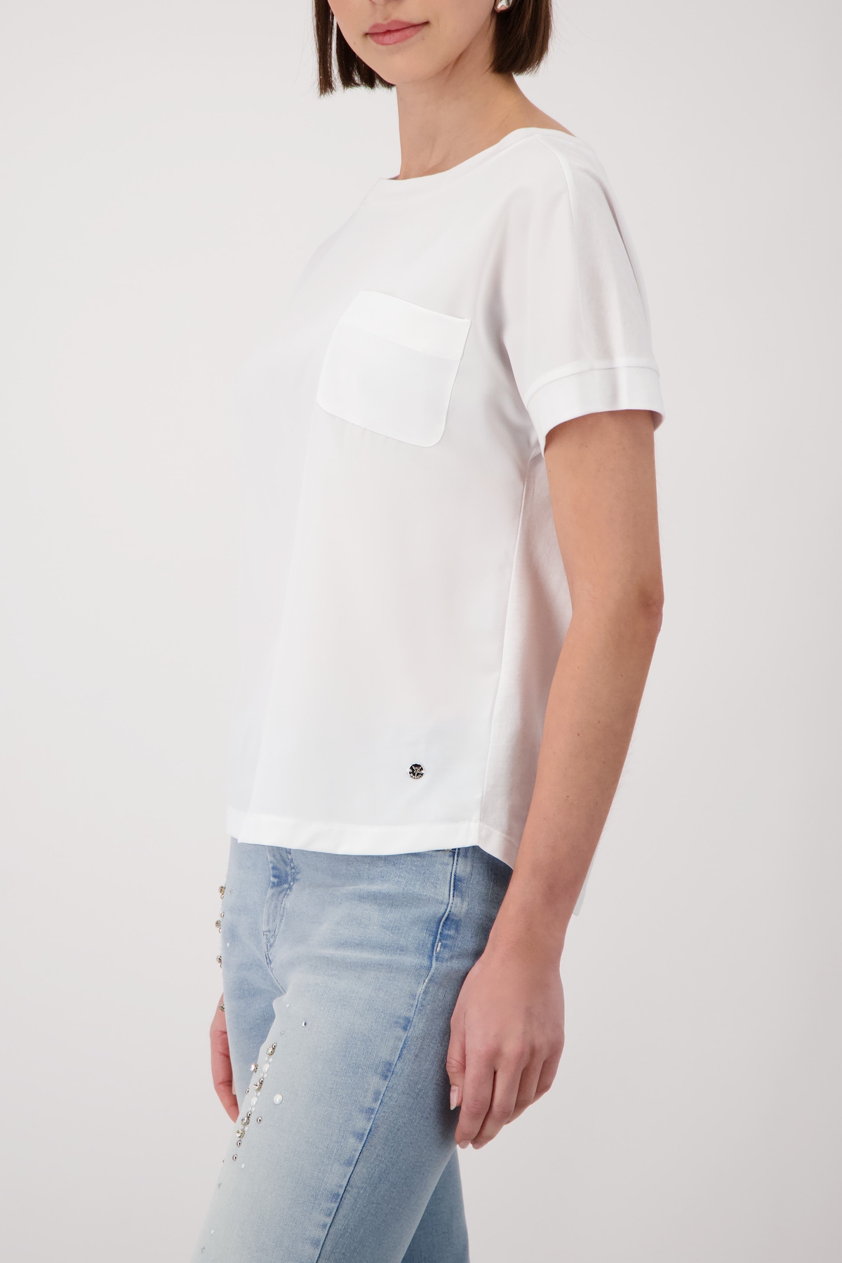 Monari Blouse à enfiler »Schluse Basic Schluse« Regular fit mit Brusttasche