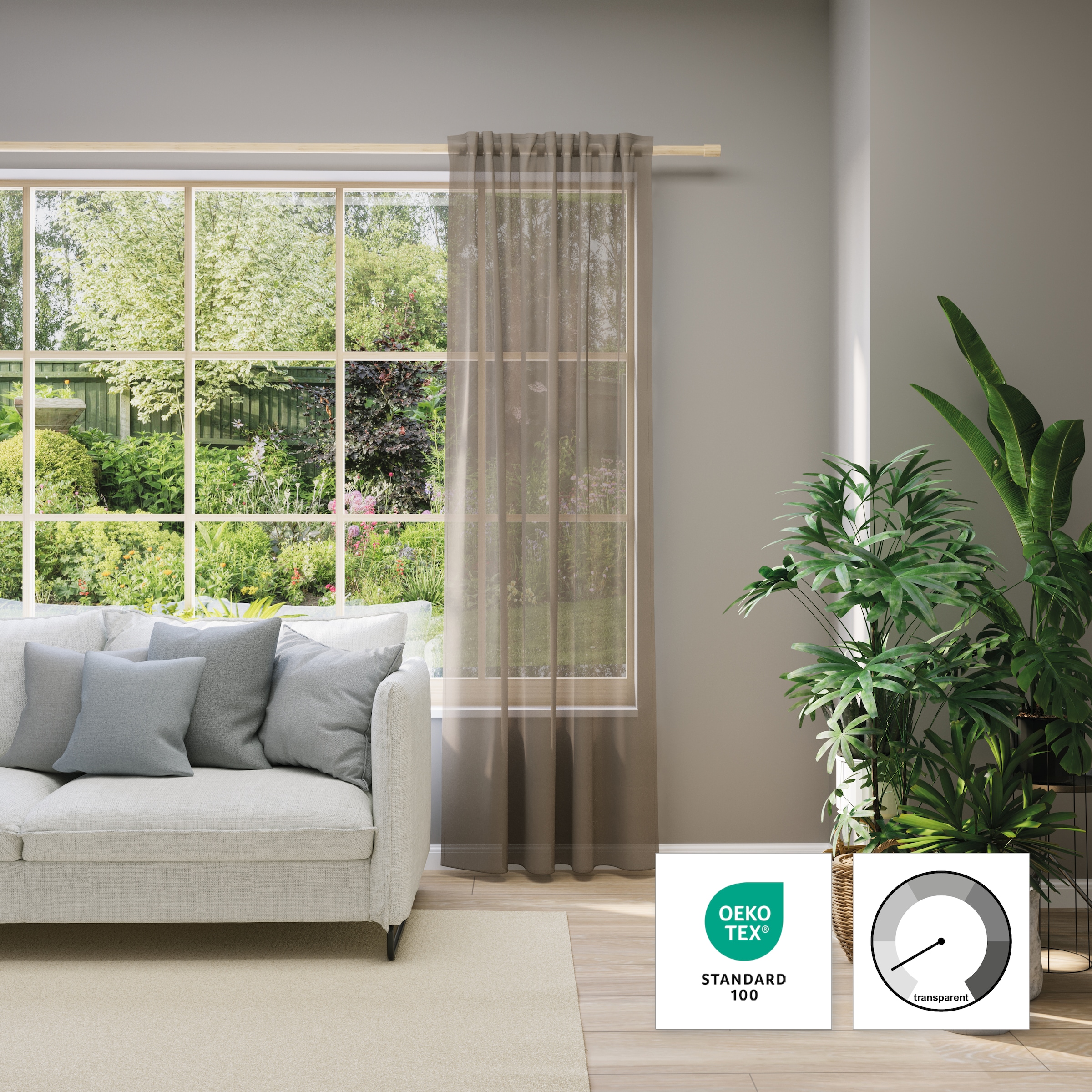 Neutex for you! Vorhang nach Mass »EVA« Multifunktionsband 1 Stk. tlg. Uni-Voile mit elegantem Glanz