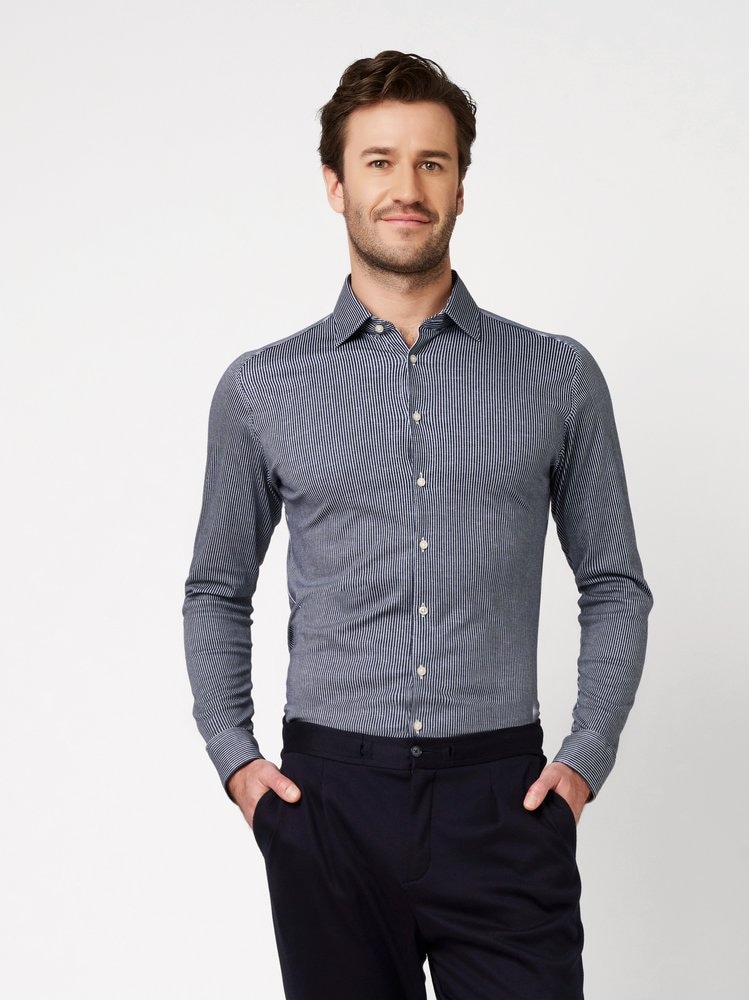DESOTO Chemise à manches longues »Casual Kent 1/1« Jerseyhemd, Kentkragen, Slim Fit