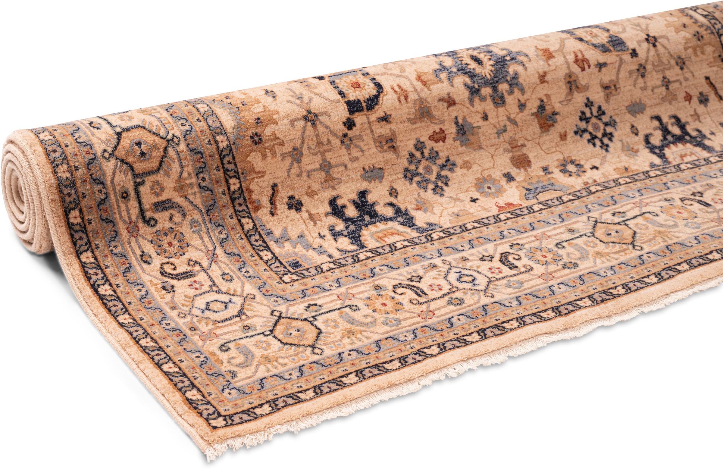 THEKO Tapis en laine »Saharna 7521« Rectangulaire 12 mm Höhe reine Wolle, Orient-Optik, mit Fransen