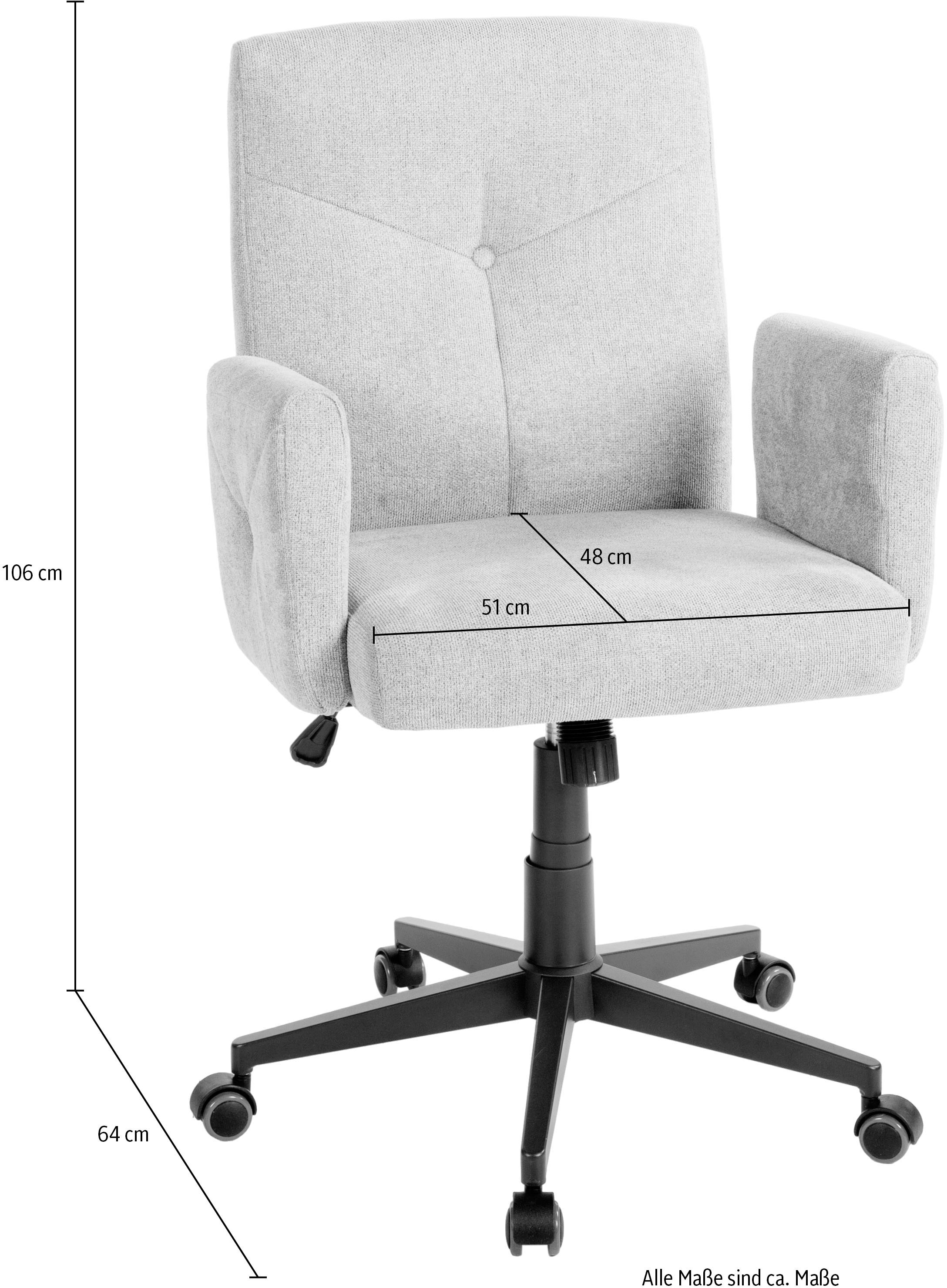 Duo Collection Chaise de bureau »Bo« () 1 cuisRessort, mécanisme basculant, réglage hauteur d'assise, supporte jusqu'à 100 kg
