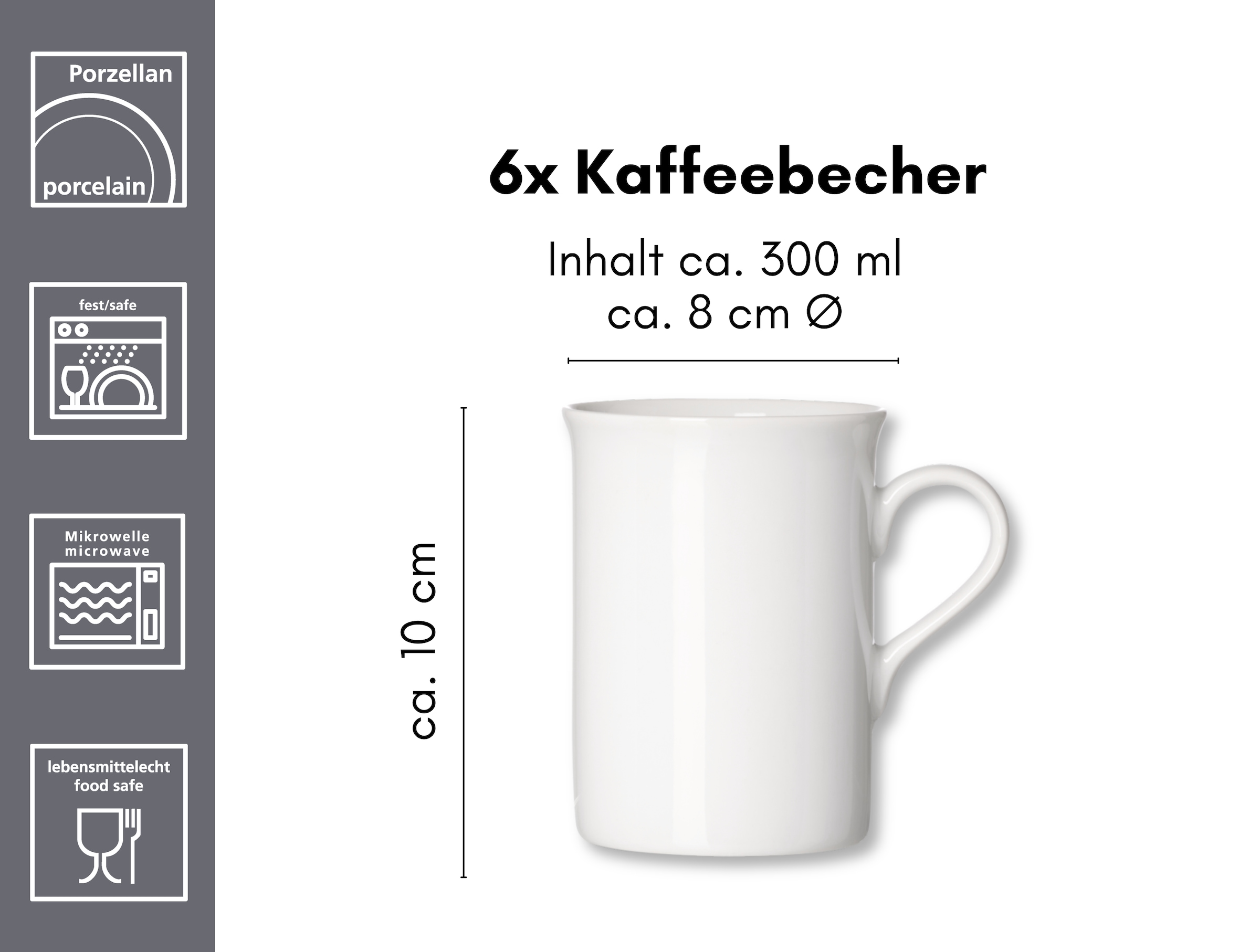 Ritzenhoff & Breker Gobelet »Bianco« 6-teilig, klassisch-schlicht, 300 ml