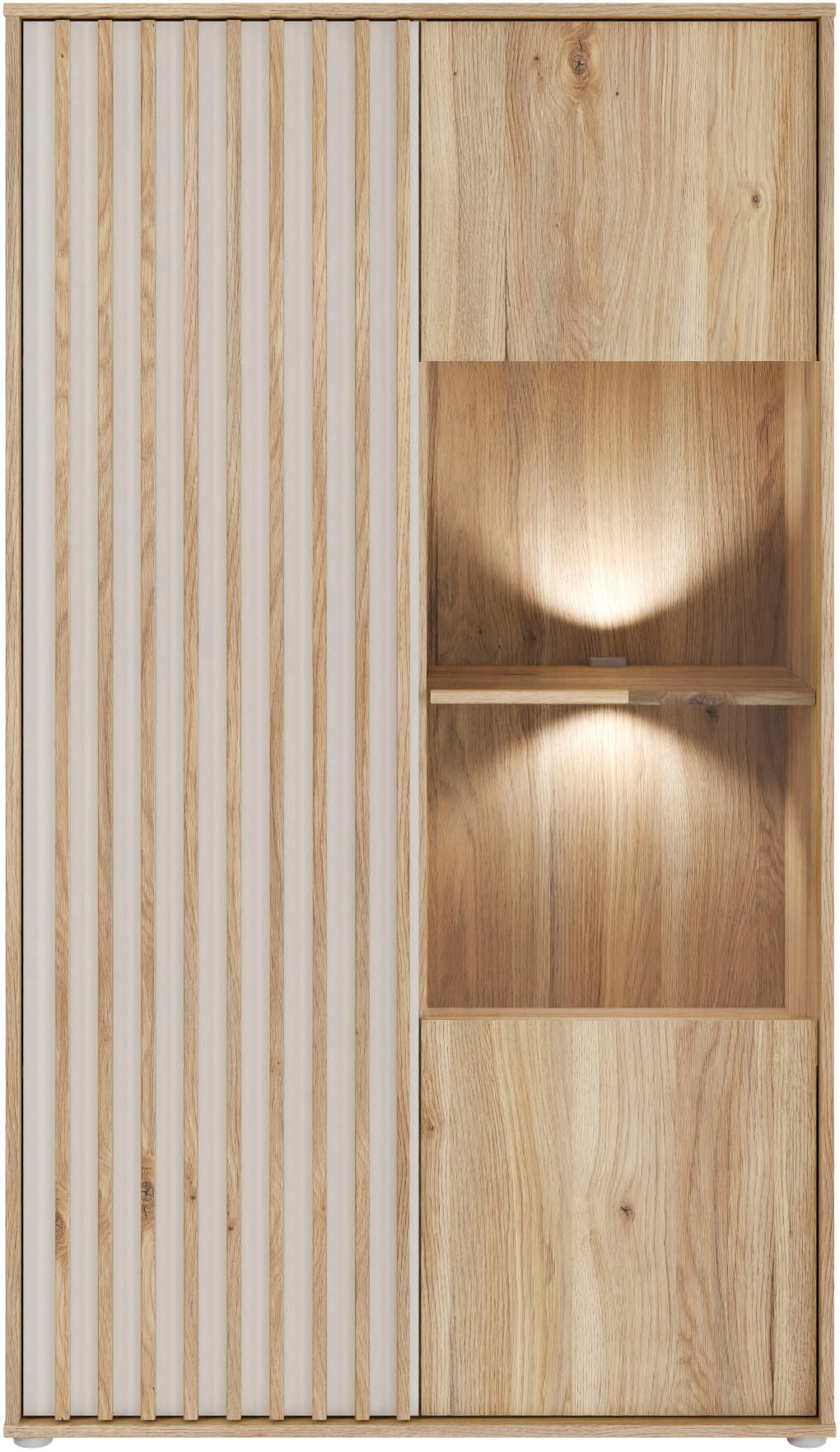 FORTE Highboard »Forte Arank Highboard, Glastüre, Beleuchtung optional bestellbar«