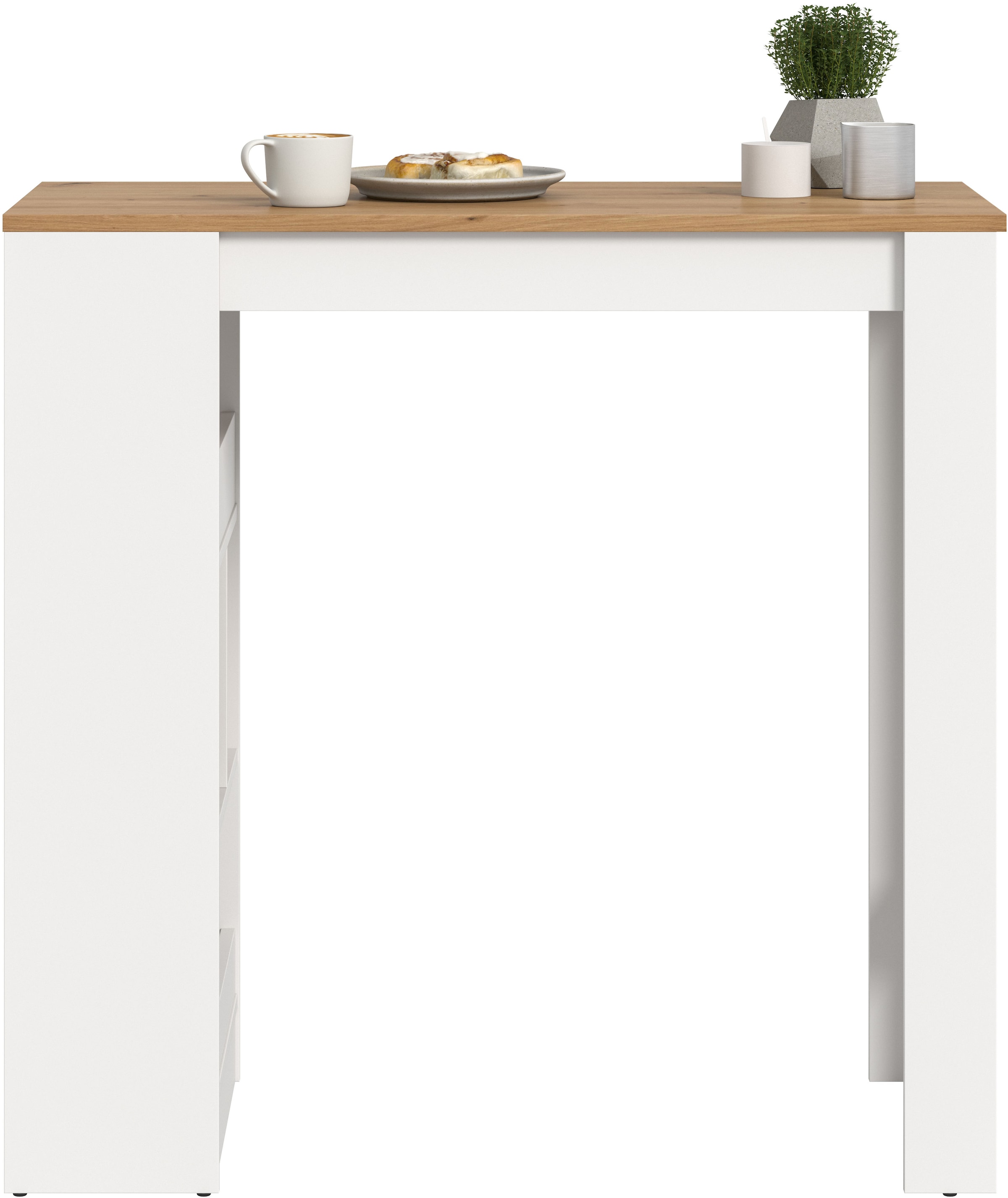 GOODproduct Bartisch »NORDBY, Breite x Höhe: 105 x 103cm, 4 offene Fächer« Esstisch, Stehtisch, Tresentisch, Bistrotisch, Küchentisch