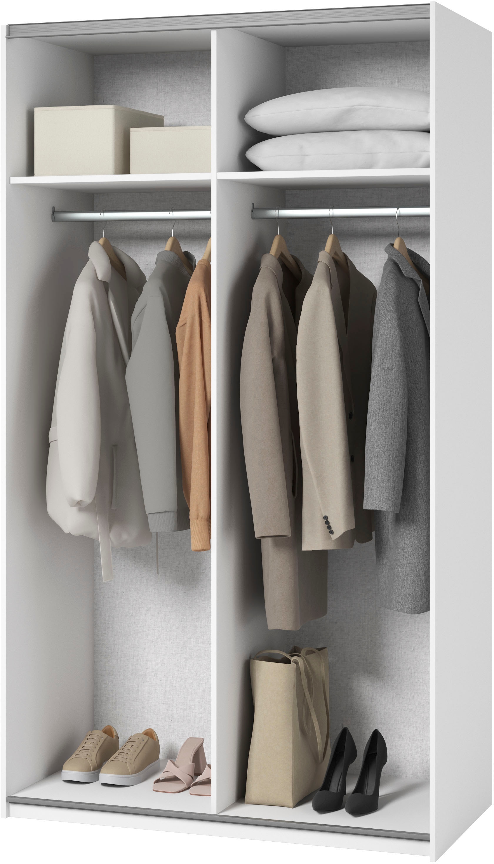 Home affaire Kleiderschrank »Eastvale, 120x64x210cm, ideal für kleine Räume oder Nischen« Schrank mit Schwebetüren, FSC-zertifiziert, Metallgriffe