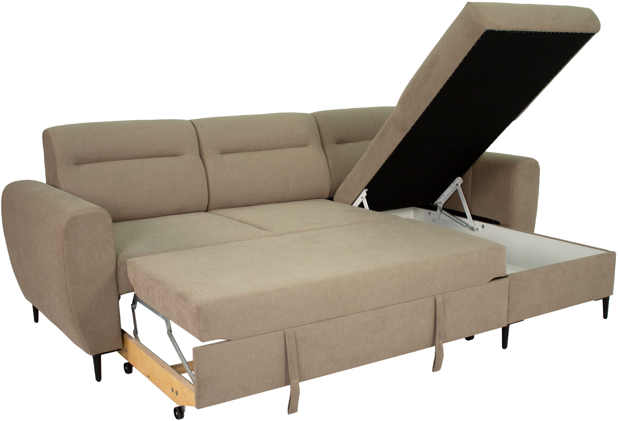 Trends by HG Ecksofa »Bella L-Form, B: 248 cm« mit Bettfunktion & Bettkasten