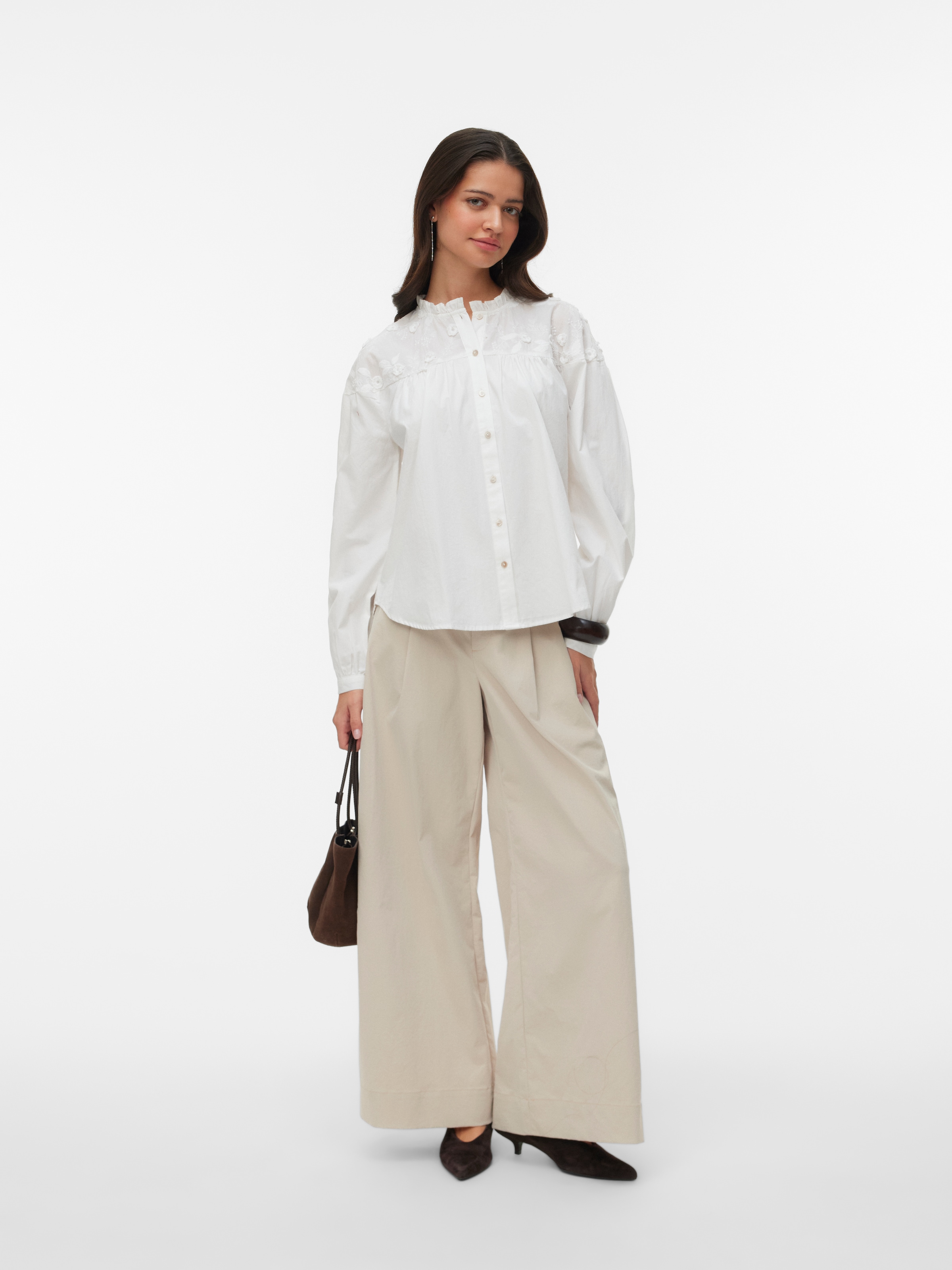 Vero Moda Blouse à manches longues »VMTUESDAY L/S DETAIL TOP WVN« Coton