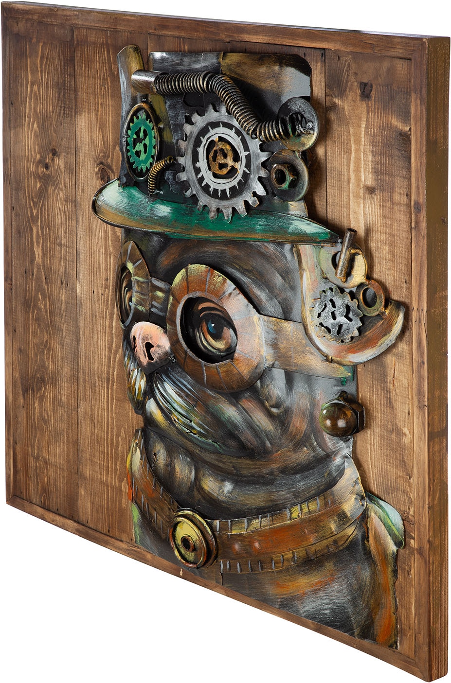 GILDE Tableau métallique »Bild quadratisch Steampunk Dog« 1 cuis tlg.