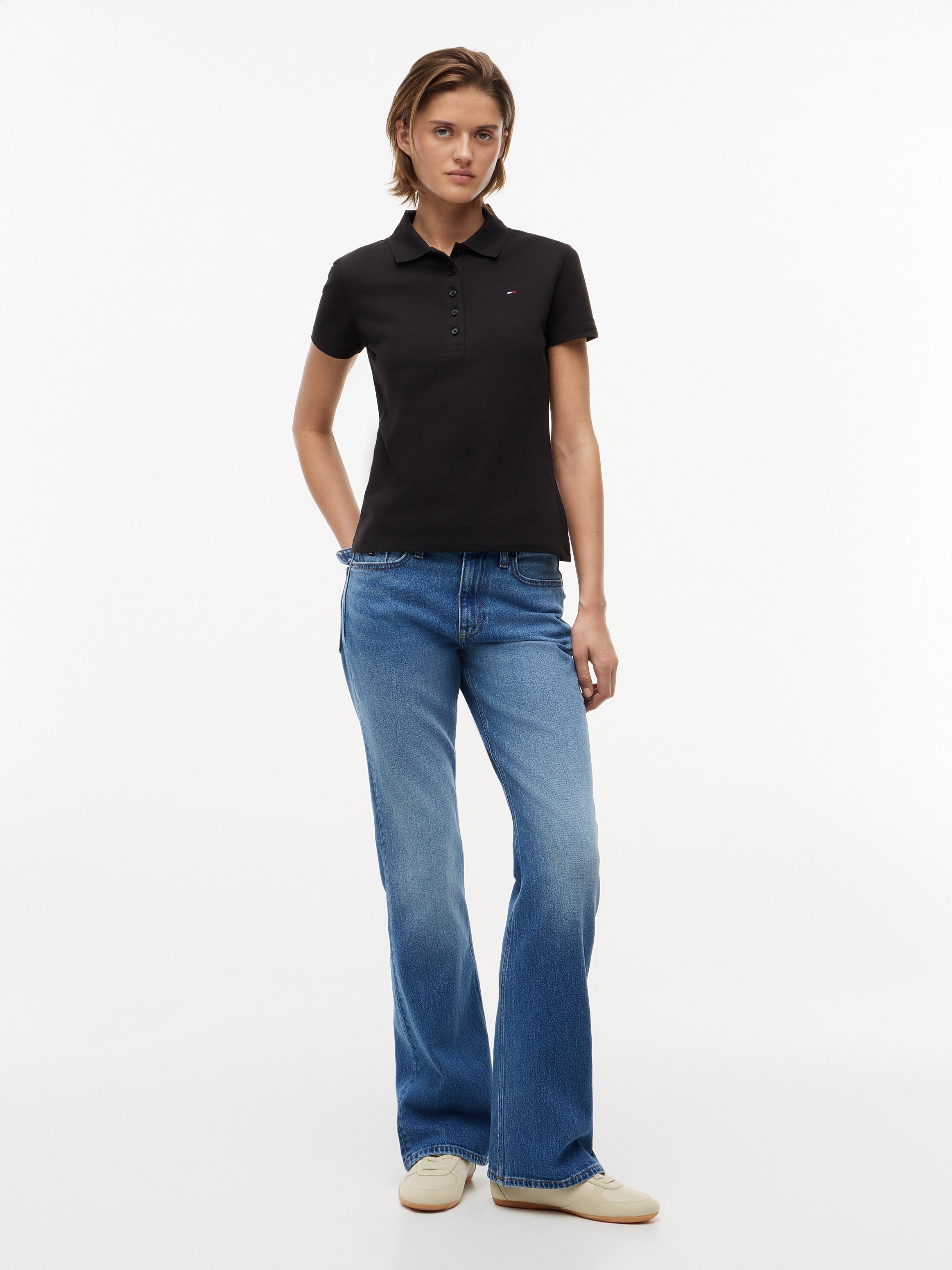 Tommy Jeans Polo »TJW SLIM ESSENTIAL SS POLO« Mélange de coton, coupe slim