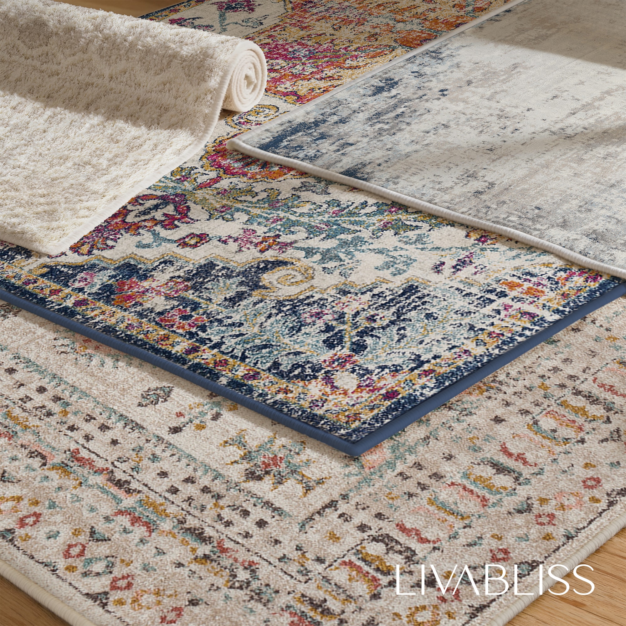 Livabliss Teppich »RABAT« rechteckig 8 mm Höhe Orient-Optik, Vintage Design, Boho Stil, Kurzflor, Wohnzimmer