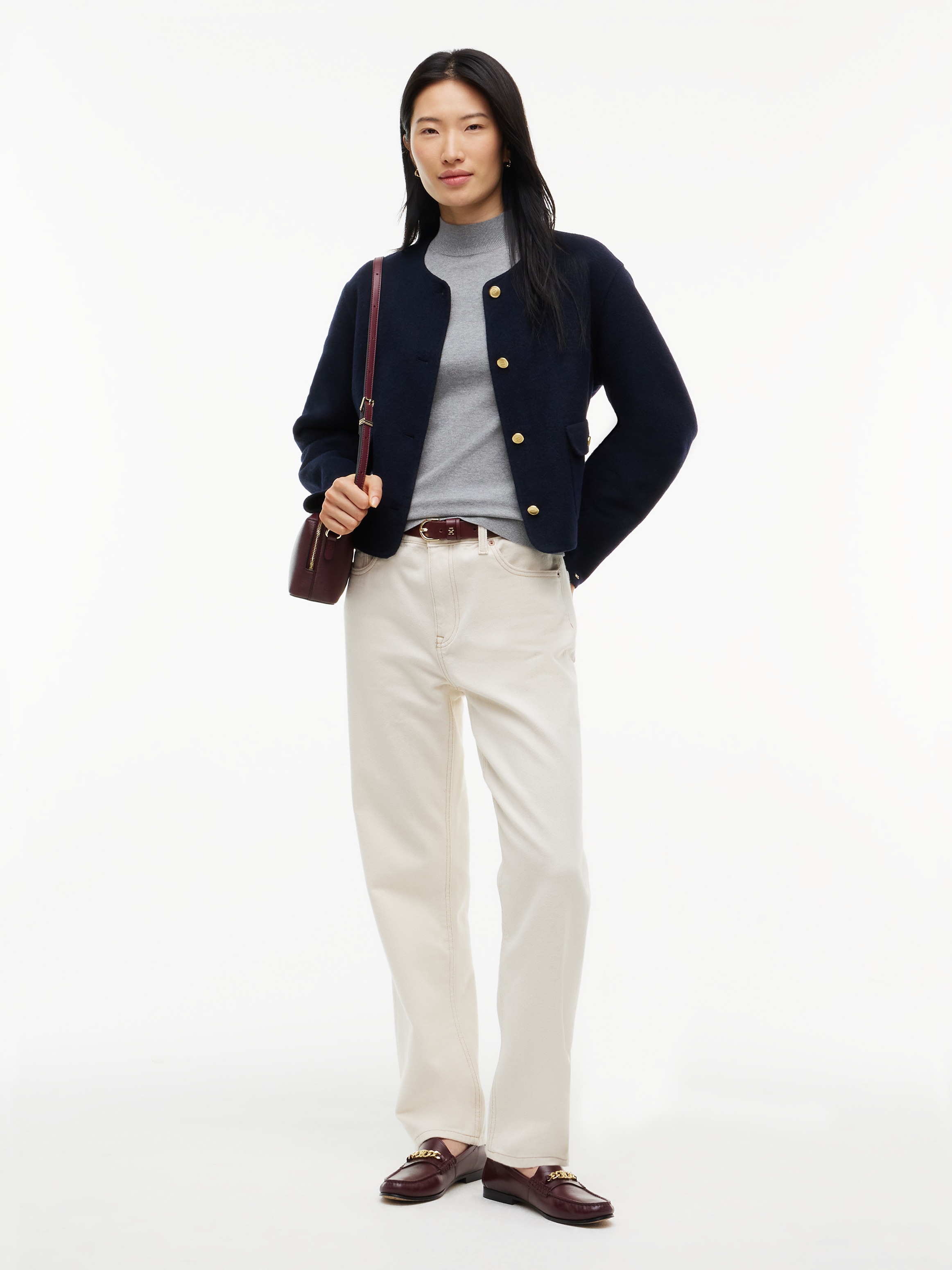 Tommy Hilfiger Pull en tricot »COTTON JERSEY SLIM MK-NK SWT« Mélange de coton, coupe slim