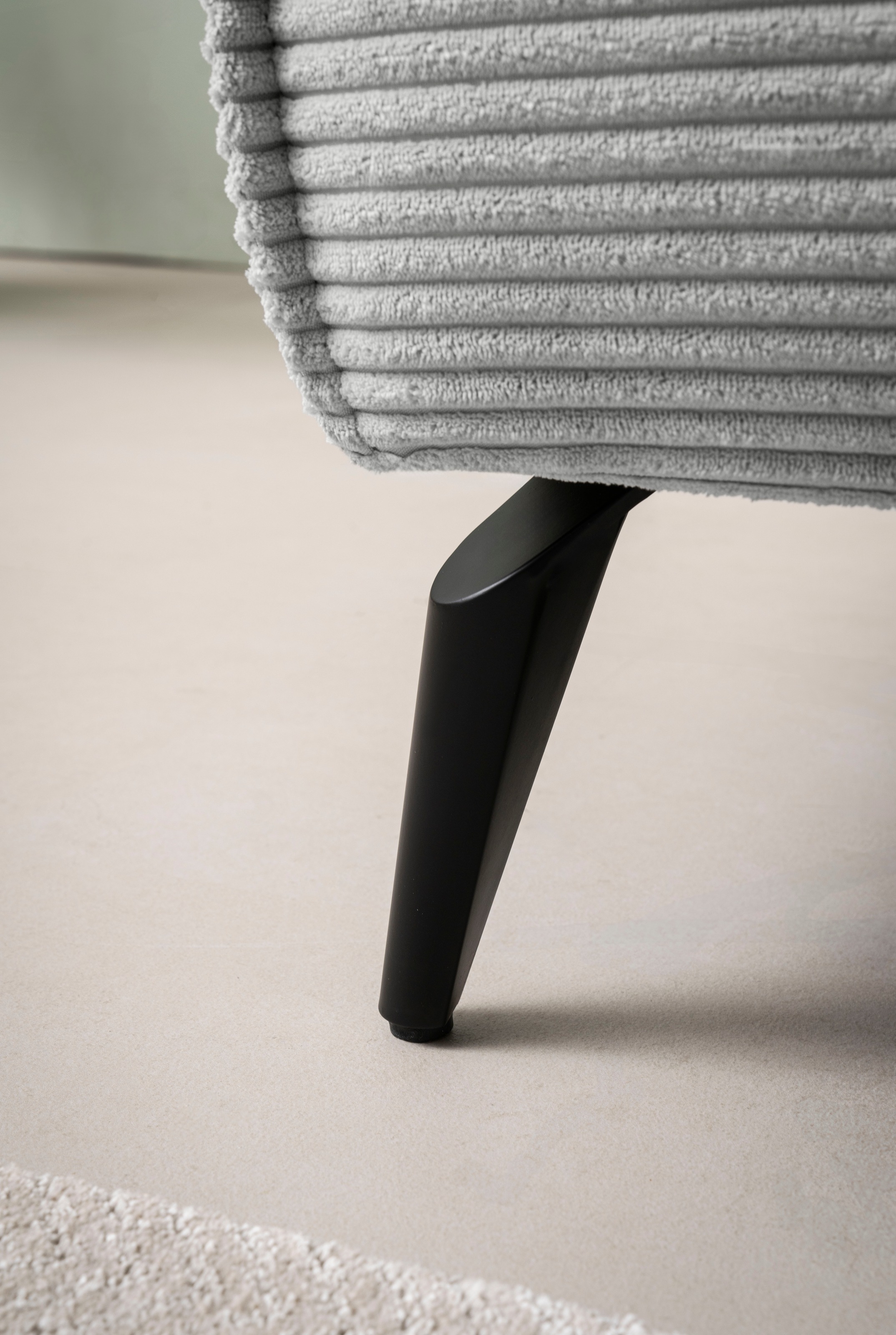 GOODproduct 1,5 siège »TVINNU Cord« de la série TVINNU, confort d'assise agréable, rectangulaire, pieds noirs