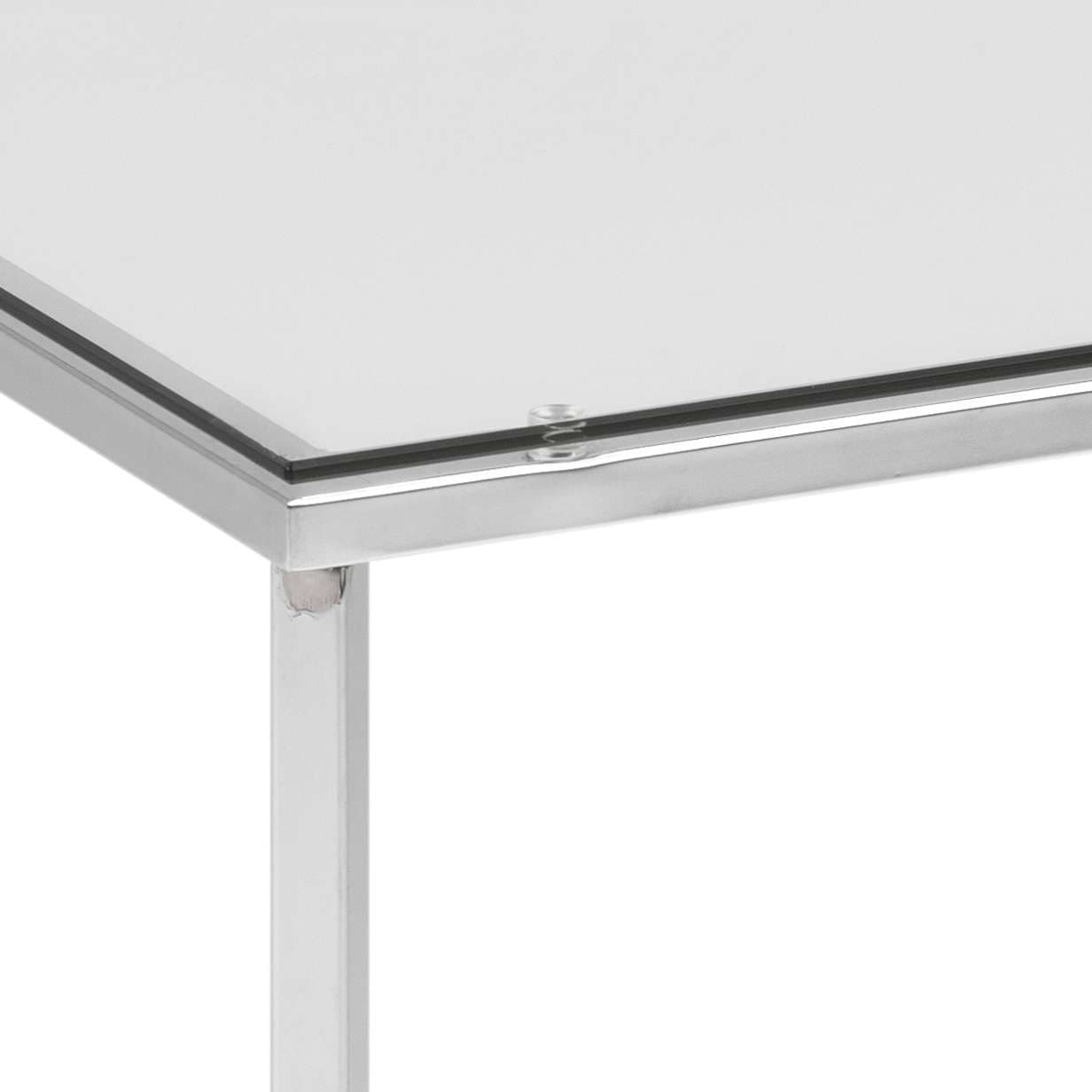 ACTONA GROUP Table basse »Cross« table d’appoint, verre clair trempé, structure acier, L : 50 cm