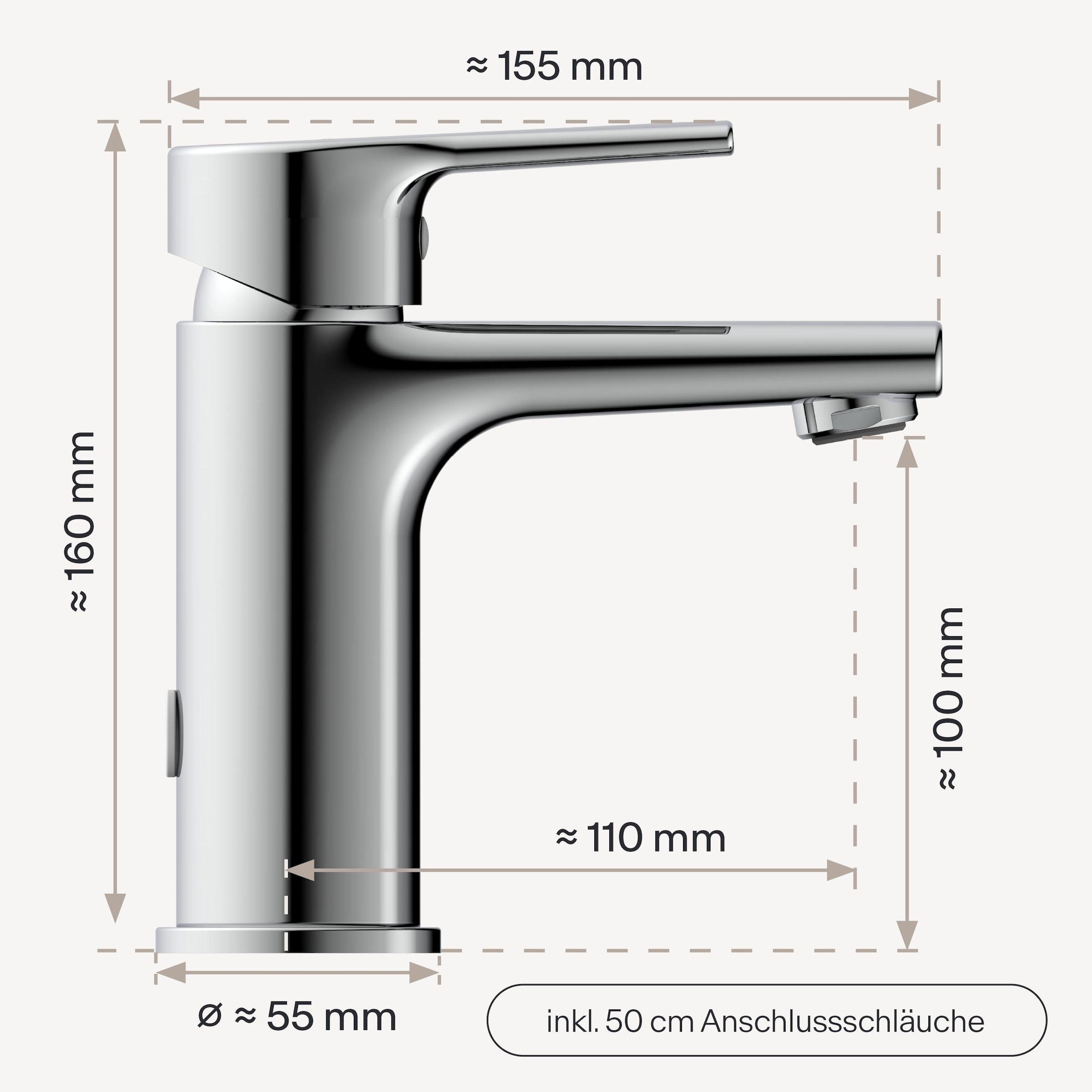 WASSERWERK Robinet de lavabo »WT 13« incl. popup, économie d'eau