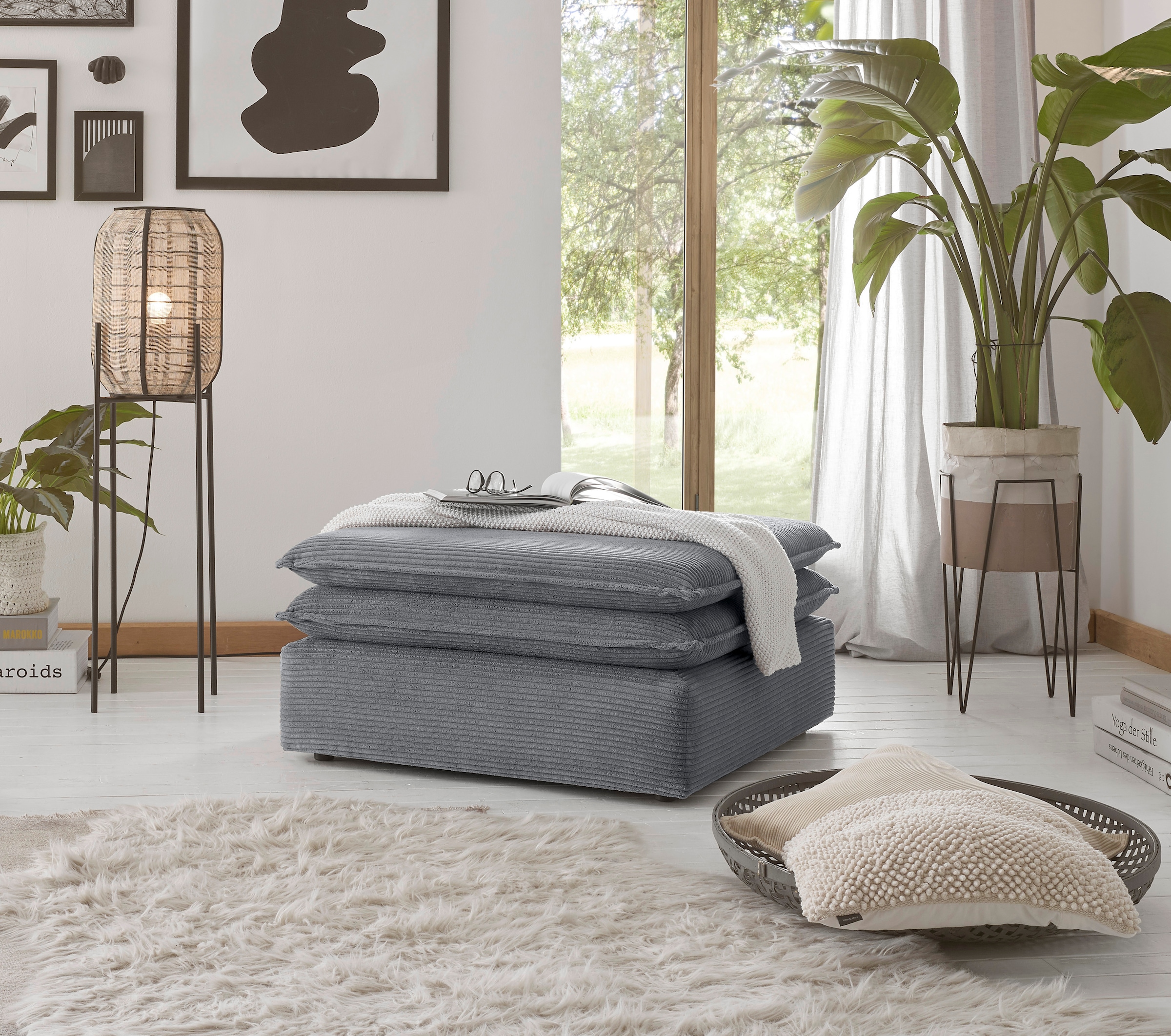 Home affaire Tabouret »PIAGGE« Hochwertiger Cord, passend zum Loveseat PIAGGE