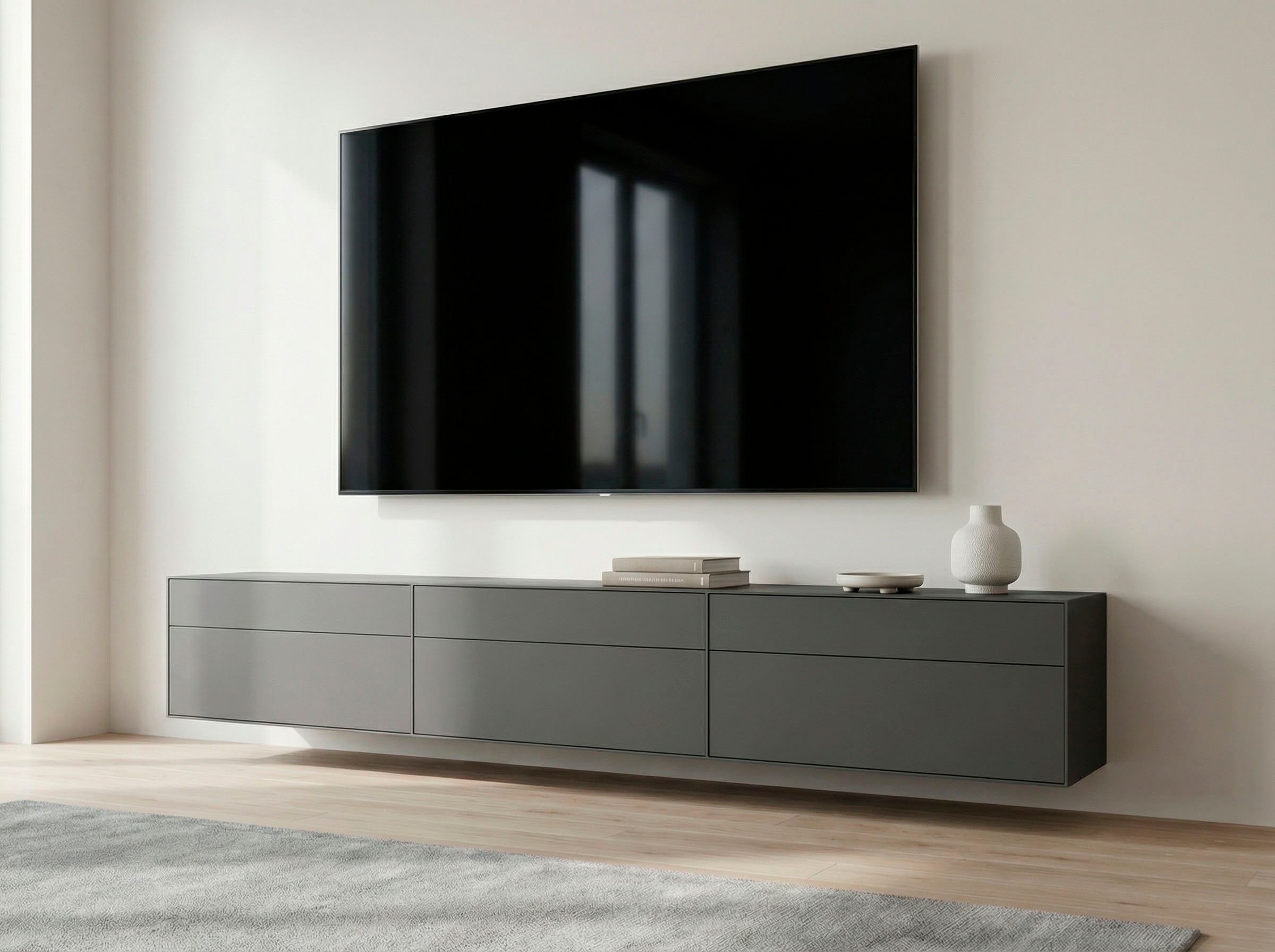 LeGer Home by Lena Gercke Table basse »Essentials, TV-Board, TV-Kommode, TV-Schrank,  TV-Möbel« 3 cuis tlg. Breite: 333 cm, UV lackiert, Push-to-open-Funktion