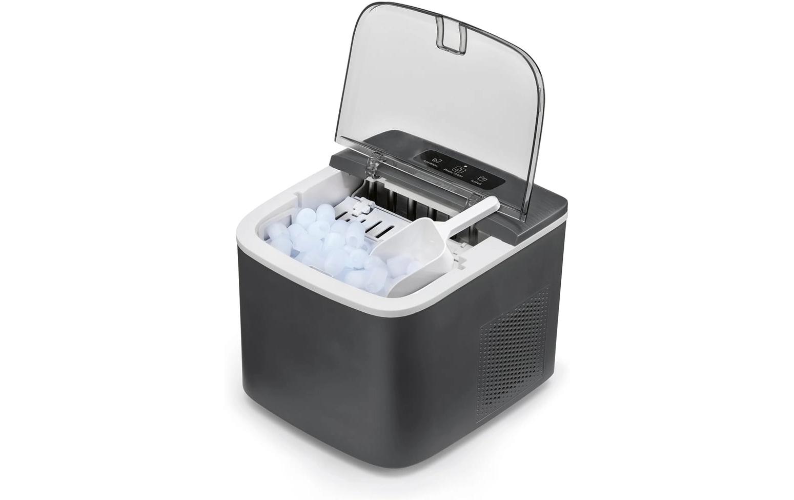 GOURMETmaxx Eiswürfelmaschine »100W + CH-Stecker 8 kg/24h« Kompakter Eisbereiter mit Selbstreinigung und LED-Display