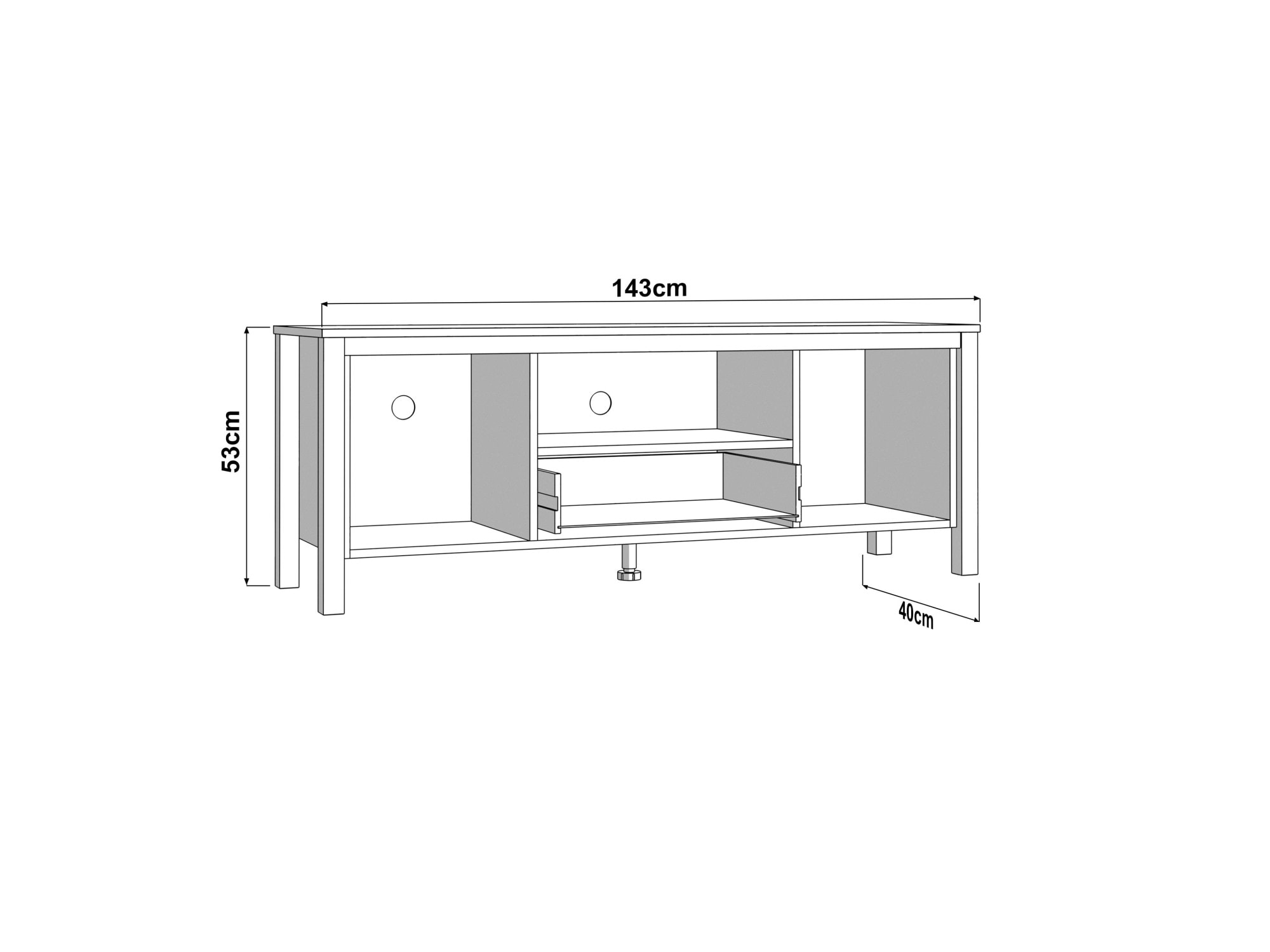 Home affaire Table basse »BEDFORD, TV-Board, TV-Kommode, TV-Schrank, TV-Unterschrank, TV-Möbel« Profil MDF 2D recouvert, marquage à chaud