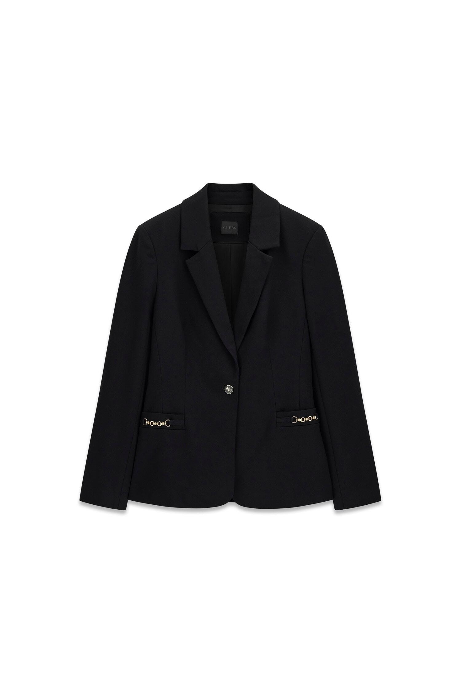 Guess Blazer court »WANDA SINGLE BREAST CHAIN« avec poches décorées, mélange de viscose