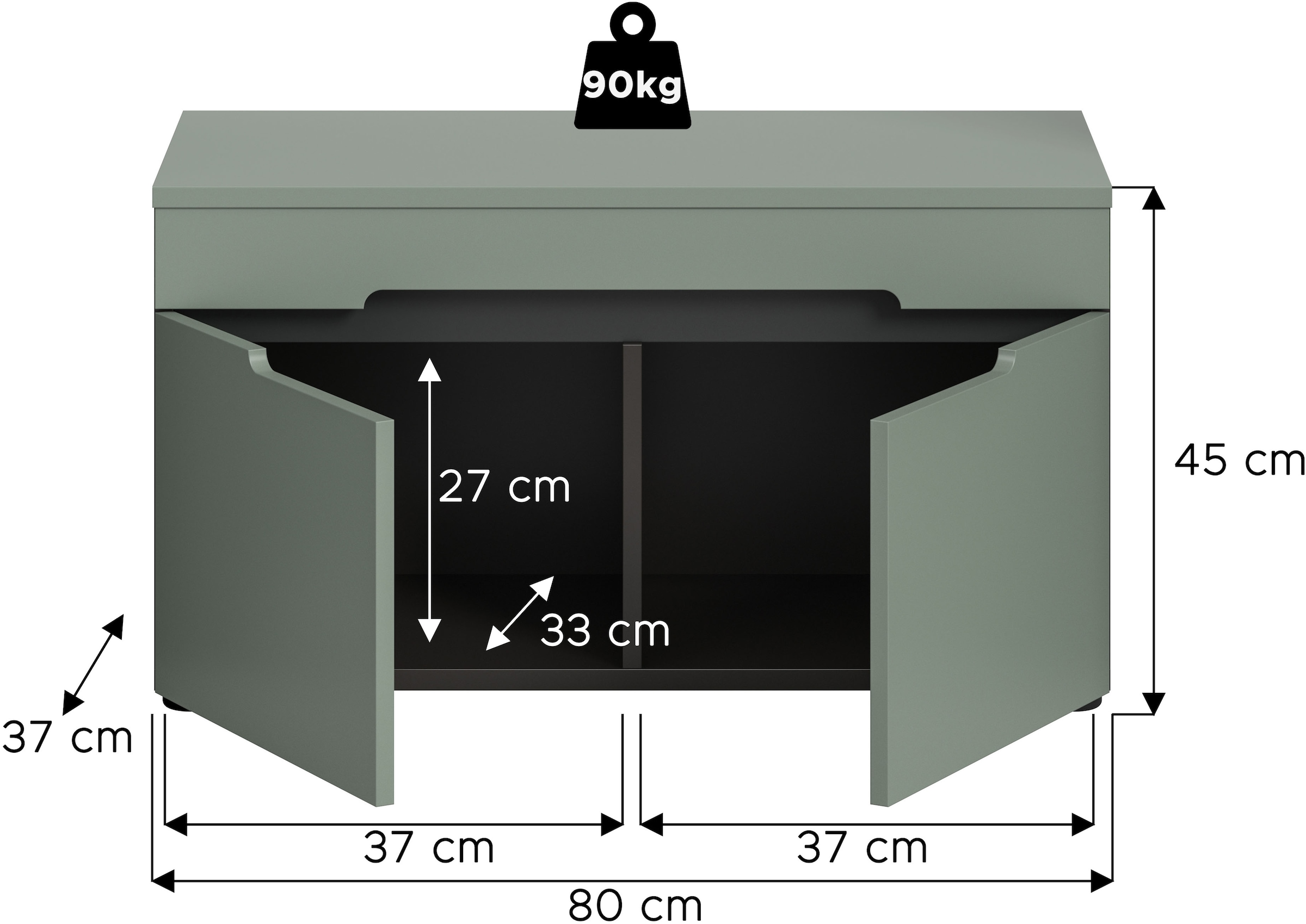 Home affaire Sitzbank »REHAT, TOPSELLER!, Breite 80cm, 2 Türen, 2 Fächer« in verschiedenen Farben erhältlich,  Garderobenbank, Flurbank, Dielenbank, Bank mit Stauraum, Bank
