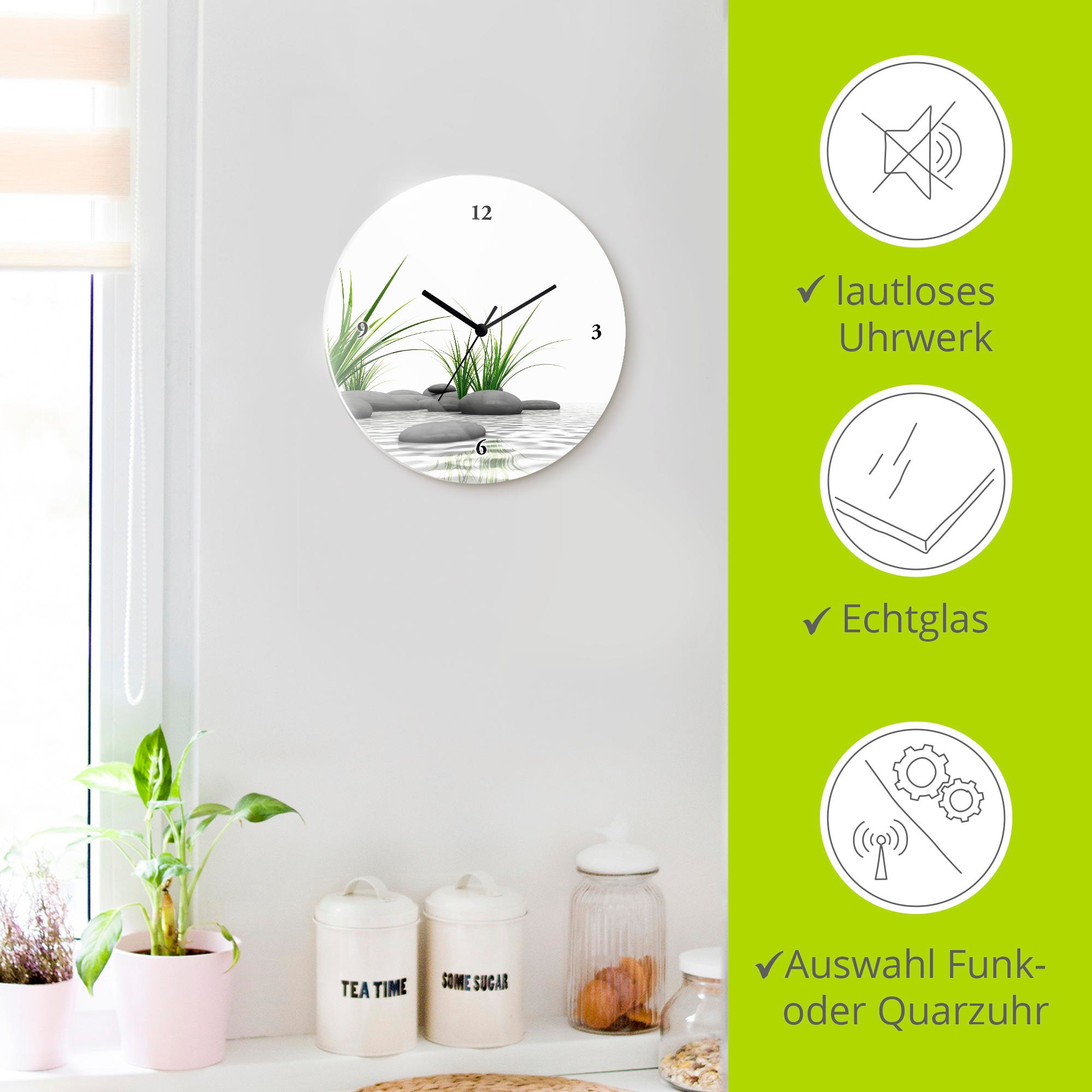 Artland Horloge murale »3 D Steine« wahlweise mit Quarz- oder Funkuhrwerk, lautlos ohne Tickgeräusche