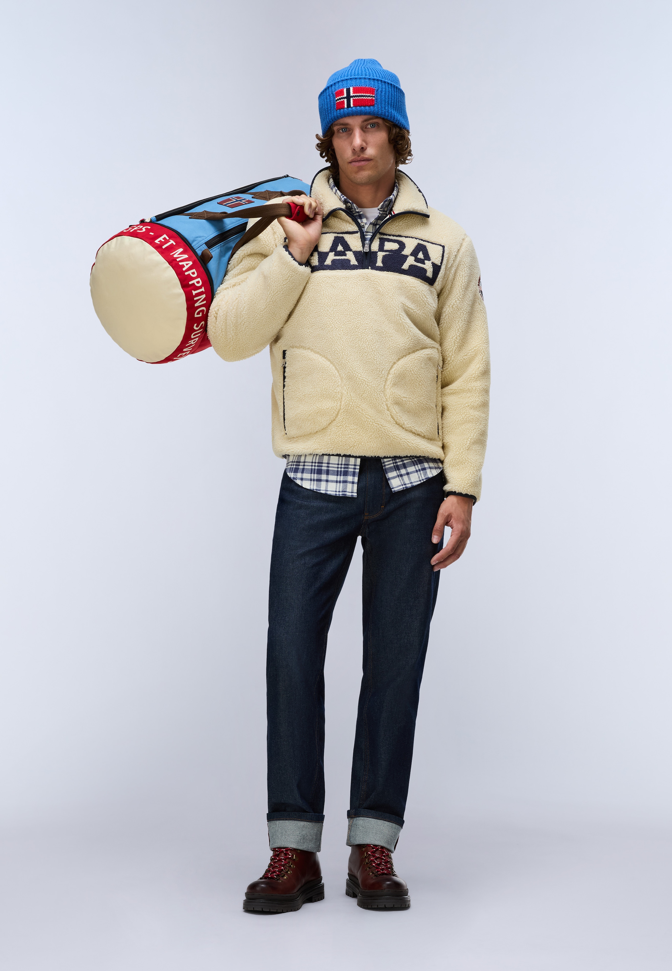 Napapijri Fleeceshirt »T-ARCHIVE FLEECE HZ PUTTY N5E« aus Polyester, mit weichem Griff, auch in grossen Grössen