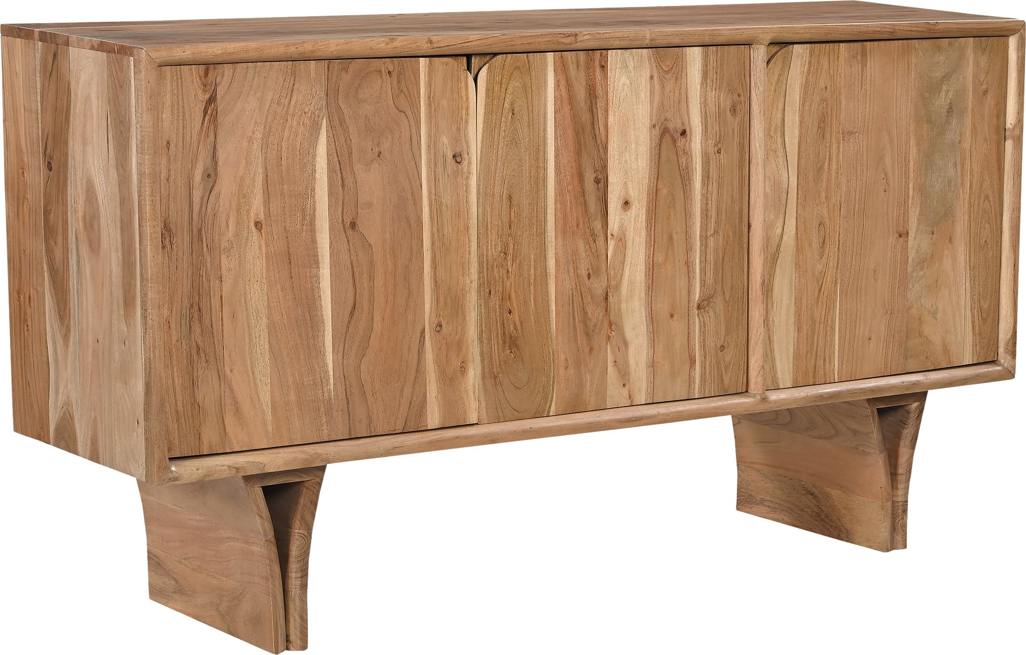 SIT Sideboard »Tallinn aus Akazie mit Holzwangen-Gestell & 3 Türen« 1 Stk. tlg. 3 Türen, viel Stauraum & sichtbare Akazienholz-Maserung