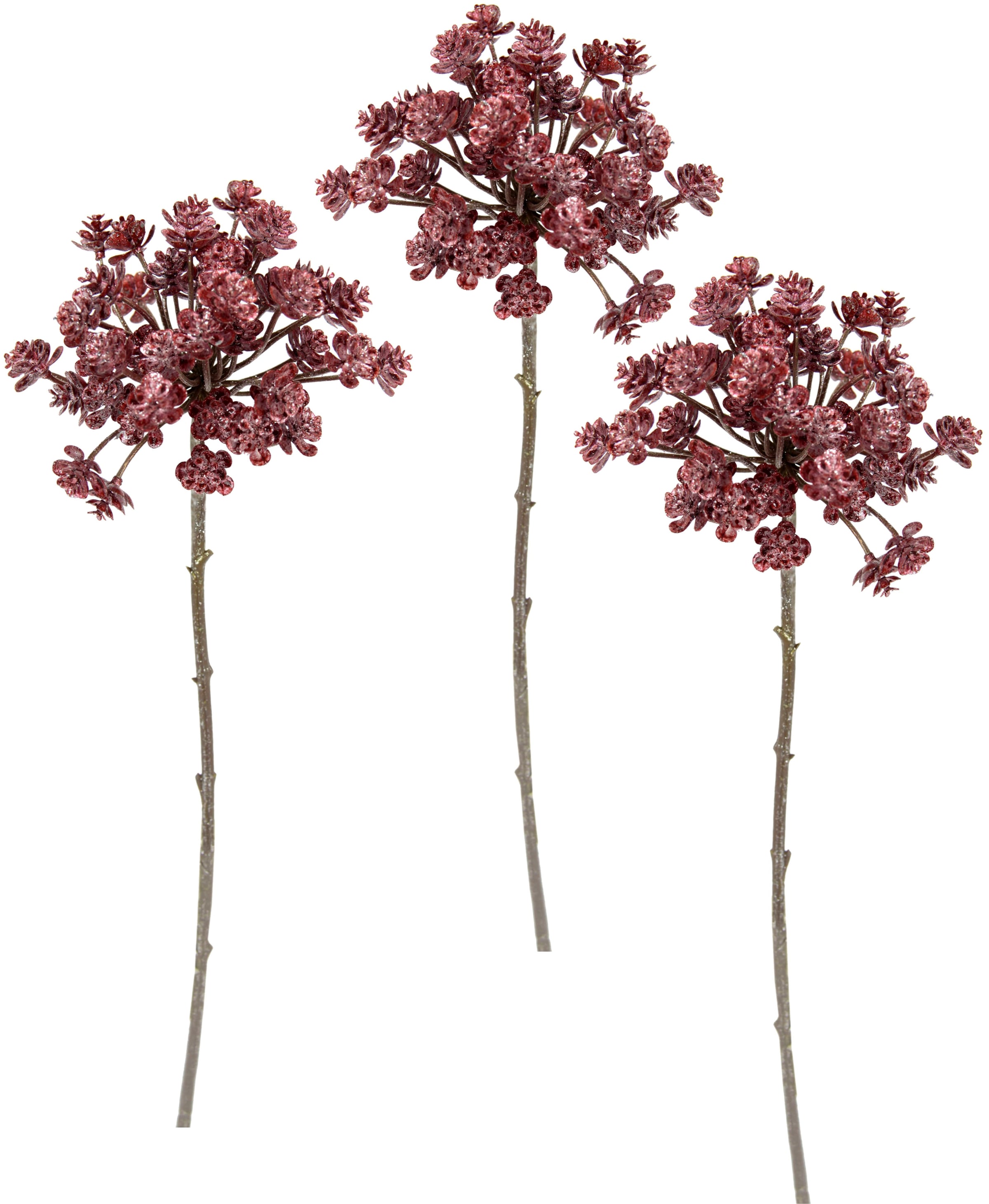 I.GE.A. »Dill« Metallic-Distelzweig, Kunstzweige, 3er Set