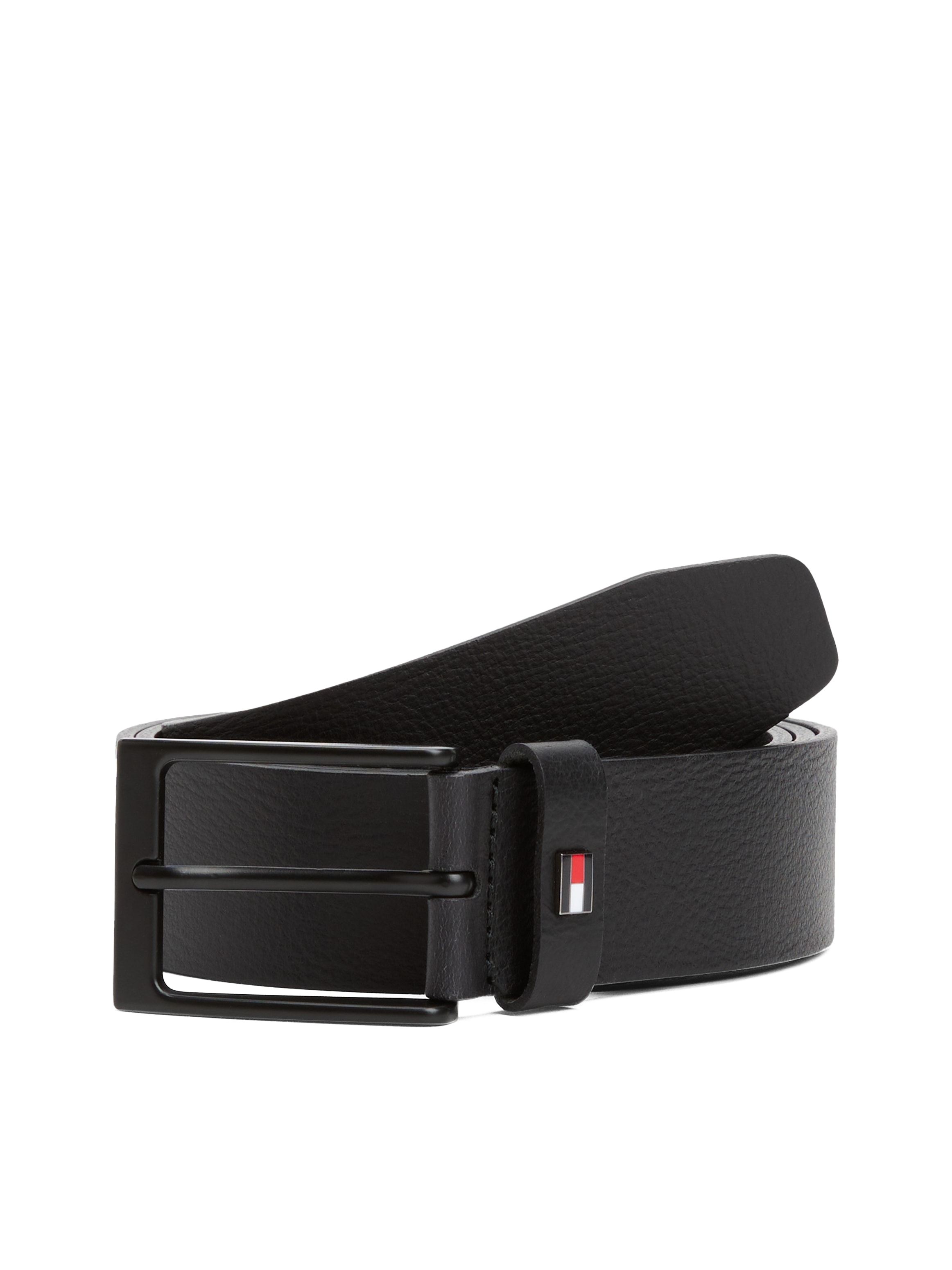 Tommy Hilfiger Ceinture en cuir »LAYTON 3.5 cm breit«, Metallpatch, Einfachdornschliesse