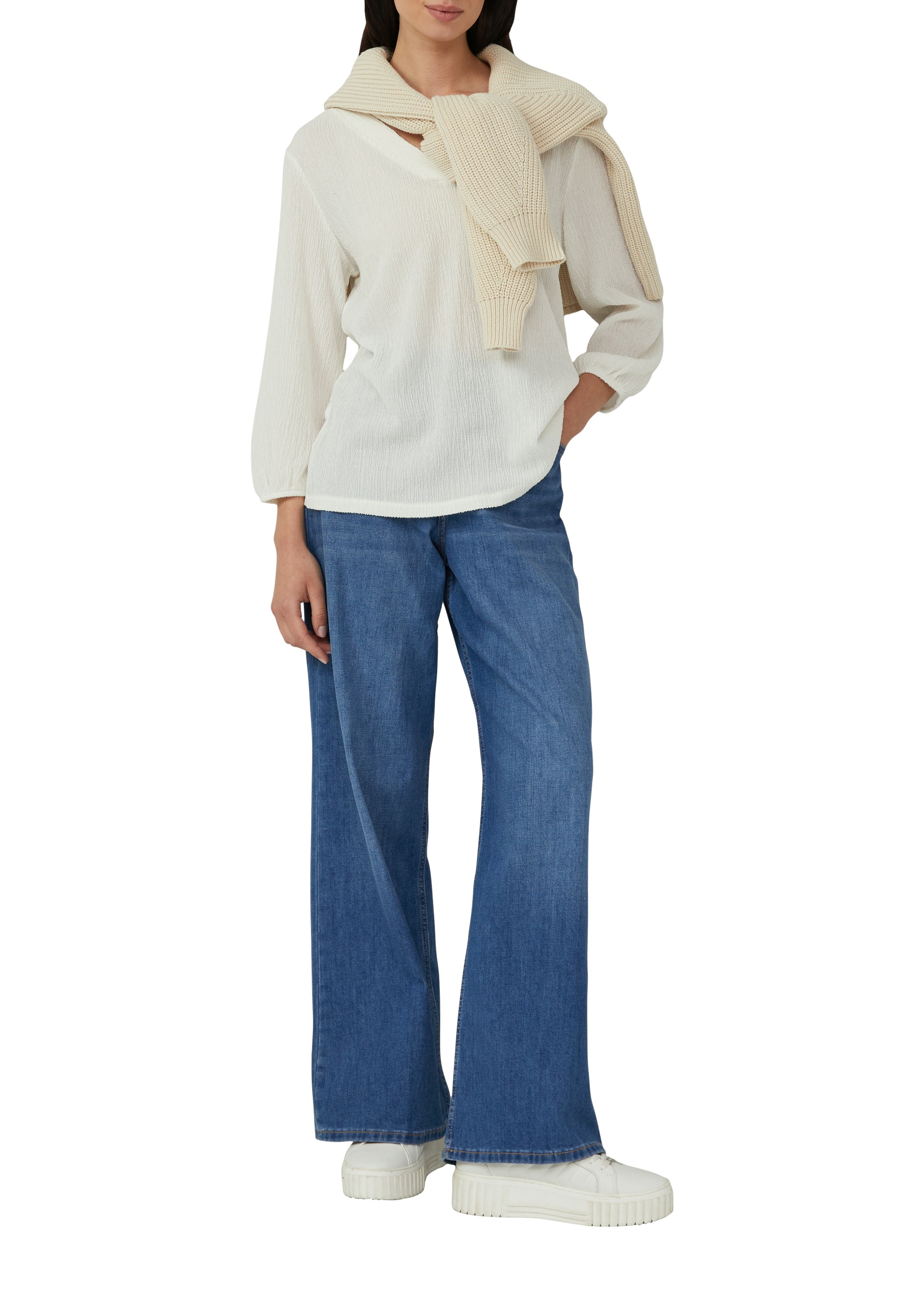 s.Oliver 3/4-Arm-Shirt mit V-Ausschnitt