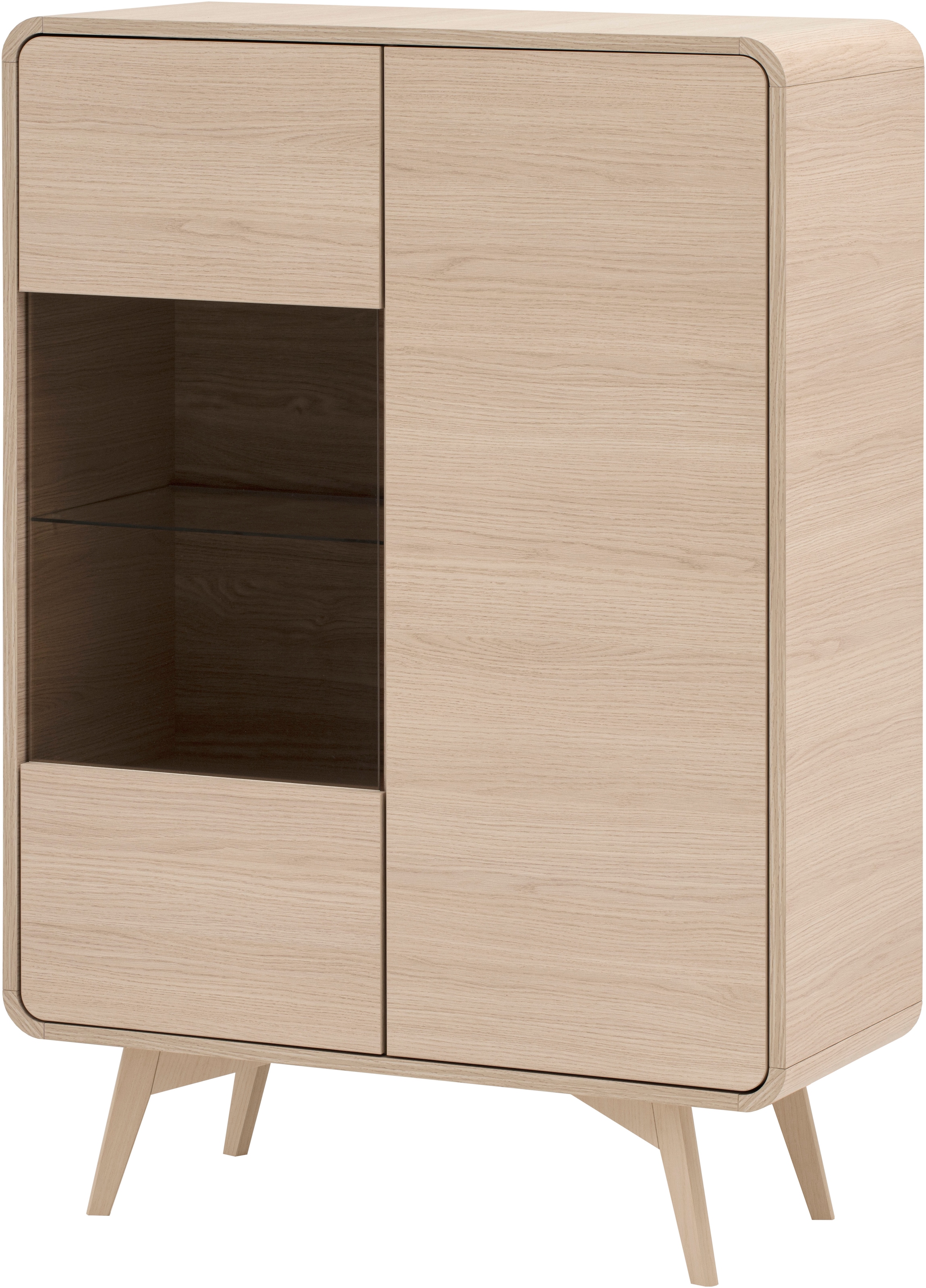 Home affaire Vitrines »Torsby, moderne Glasvitrine, Stauraumelement, Schrank« abgerundete Ecken, ausreichend Stauraum, vielseitig einsetzbar