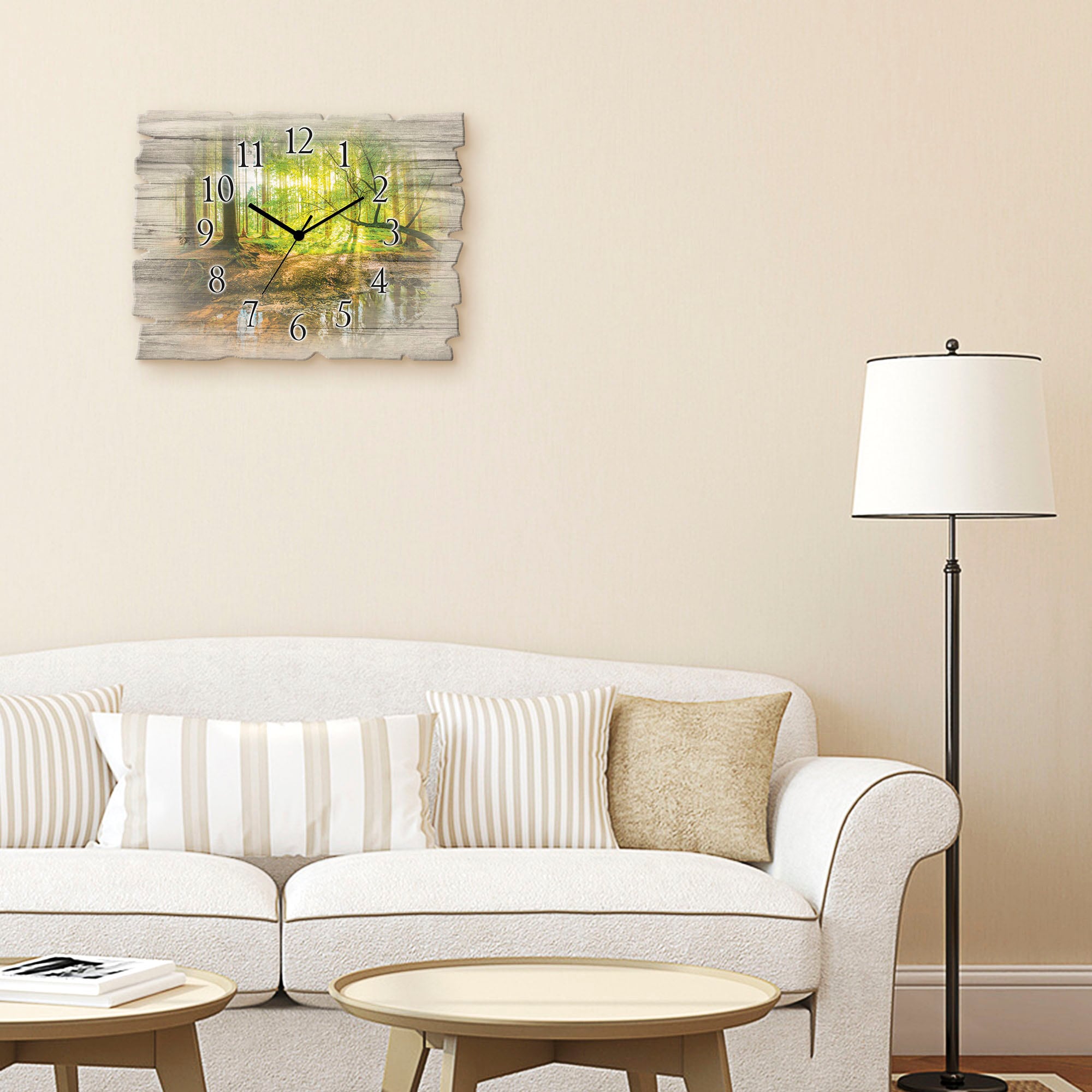 Artland Wanduhr »Wald mit Bach« wahlweise mit Quarz- oder Funkuhrwerk, lautlos ohne Tickgeräusche