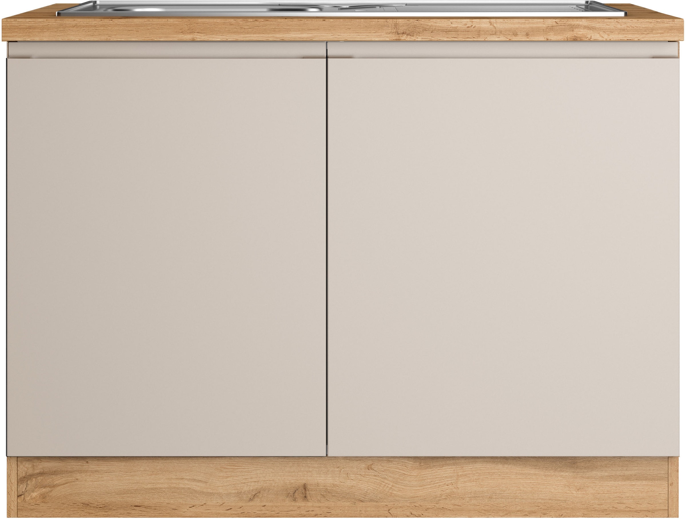 KOCHSTATION Meuble évier »KS-Virginia,neu in verbesserter Ausführung« Rangement, Softclose, sans robinet,  largeur 110 cm, évier encastré inclus, fermeture douce