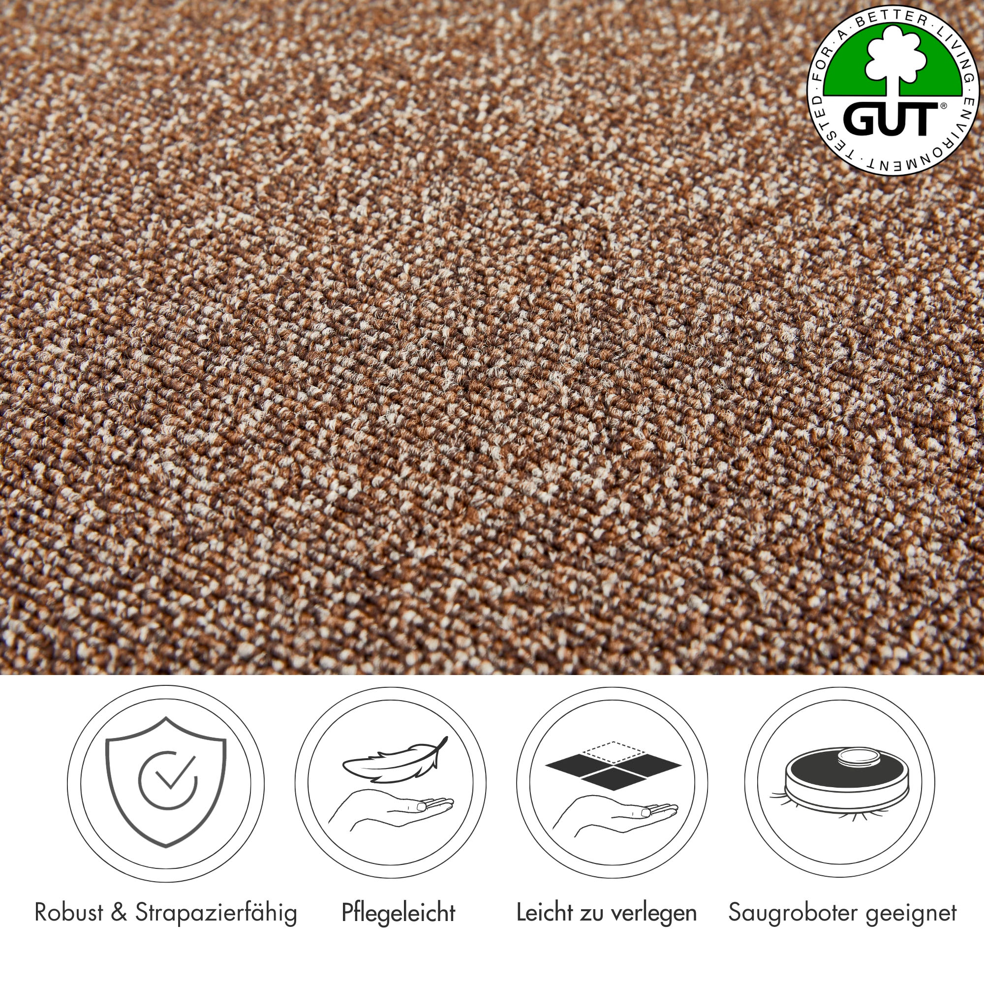 Andiamo Teppichboden »Matz, Schlinge, Made in Belgium« rechteckig 6 mm Höhe meliert, Breite 400 cm oder 500 cm, strapazierfähig & pflegeleicht