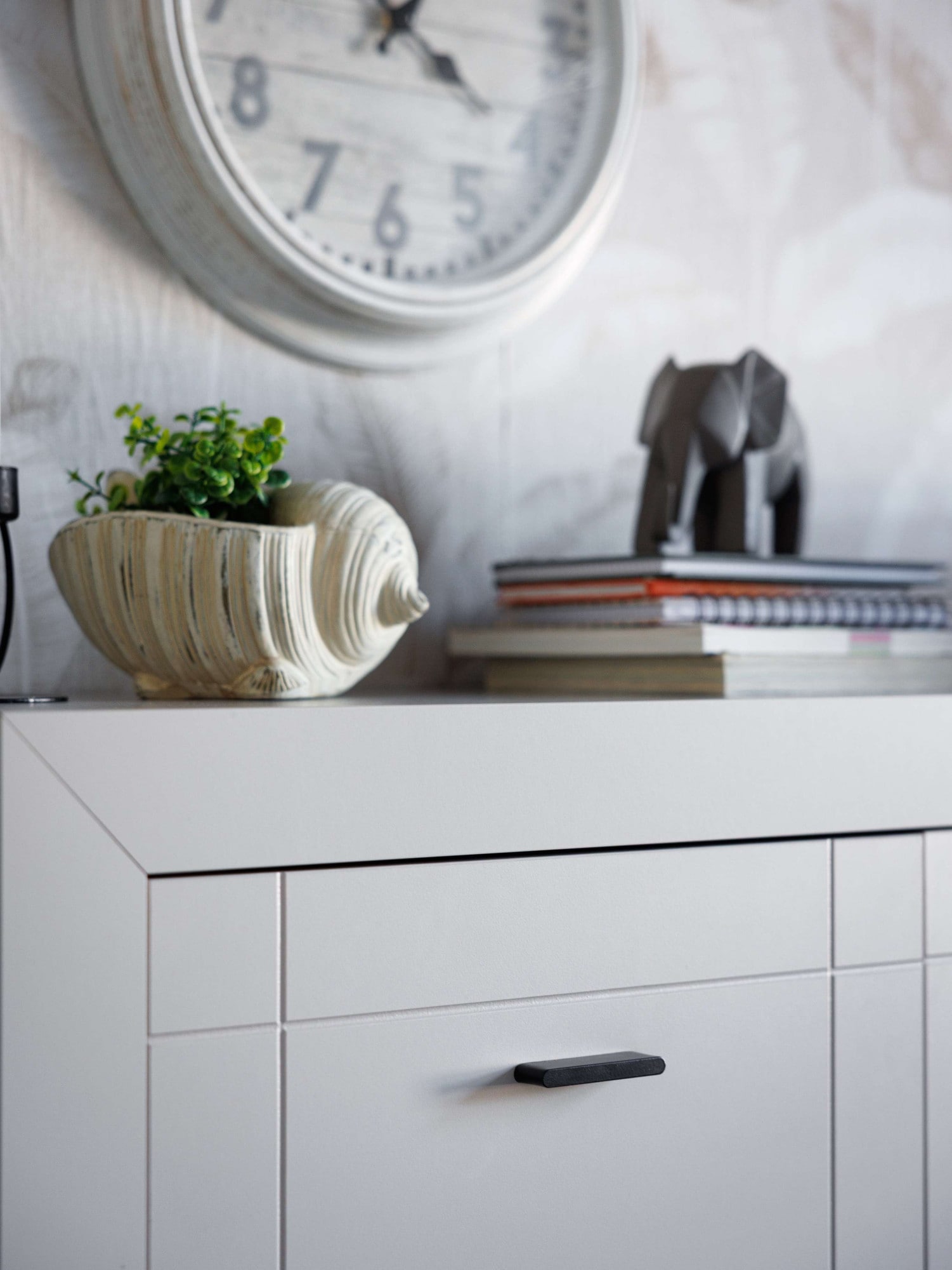 Home affaire Buffet haut »Warwick, Hochkommode, Vitrine, Glasvitrine, Kombi-Highboard« Modernes Highboard: Kaschmir-Dekor, 2 Türen, Heissfolienprägung