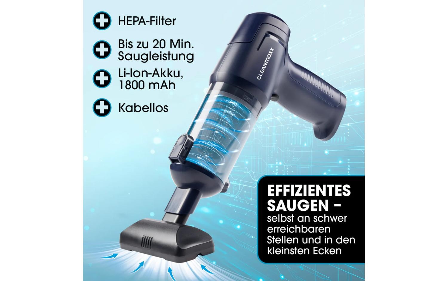 CLEANmaxx Akku-Handstaubsauger »CLEANmaxx Akku-Handsauger 16535 Dunkelblau«