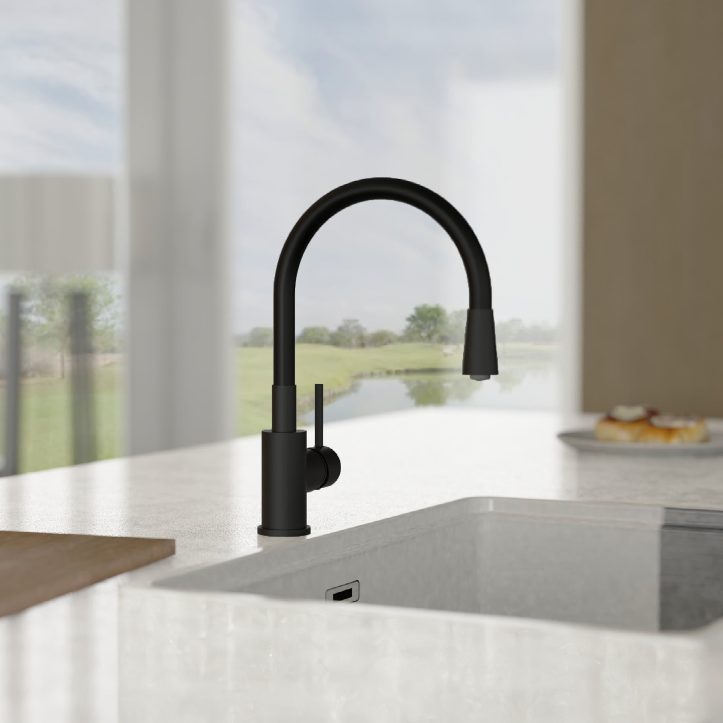 welltime Robinetterie de cuisine »TEXAS« robinet raccord central, pivotant à 360°, bec flexible
