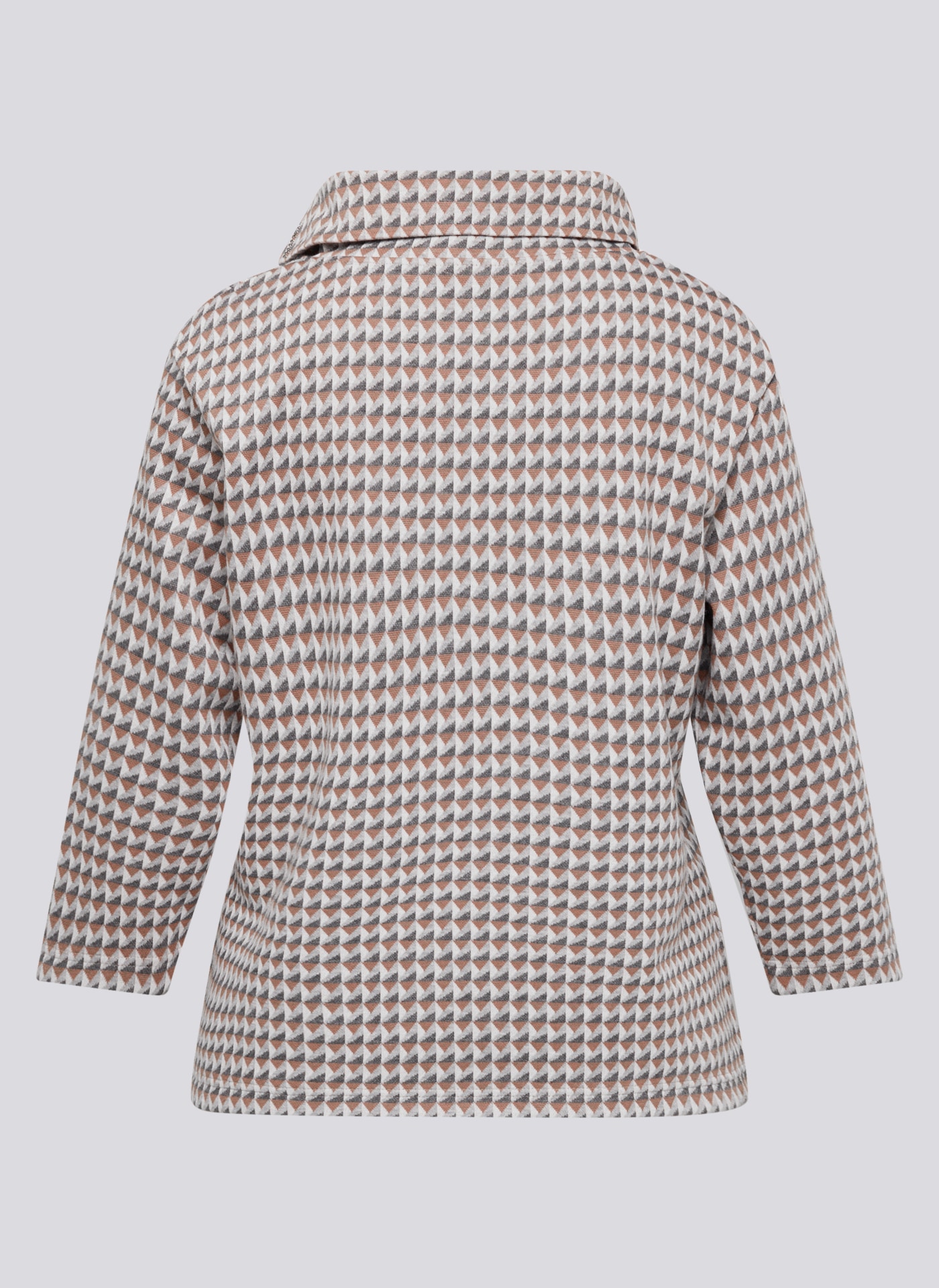 Rabe T-shirt à manches 3/4 mit grafischem Muster und Schalkragen mit Glitzersteinen