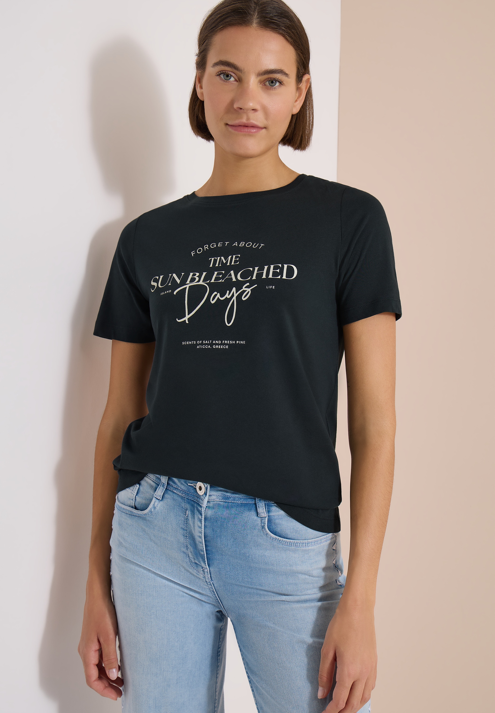 Cecil T-shirt imprimé »Style Lea« t-shirt d'été, col rond, coton, imprimé