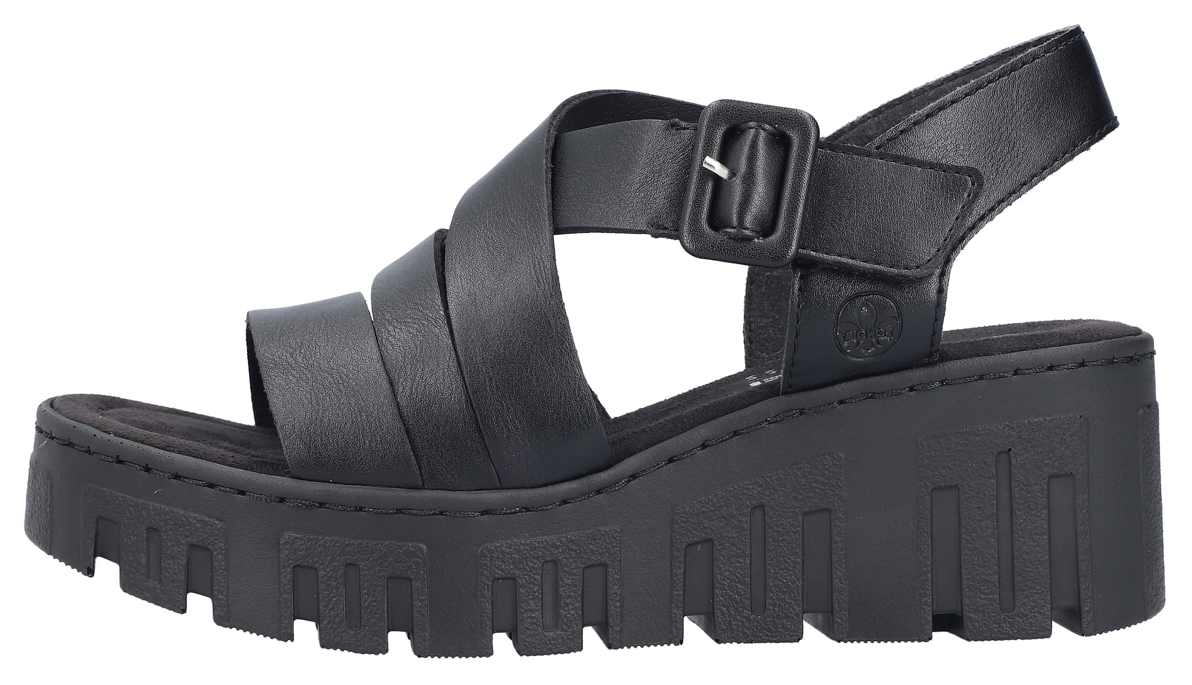 Rieker Sandales à plateforme  chaussure d’été, sandalette compensée avec fermeture velcro