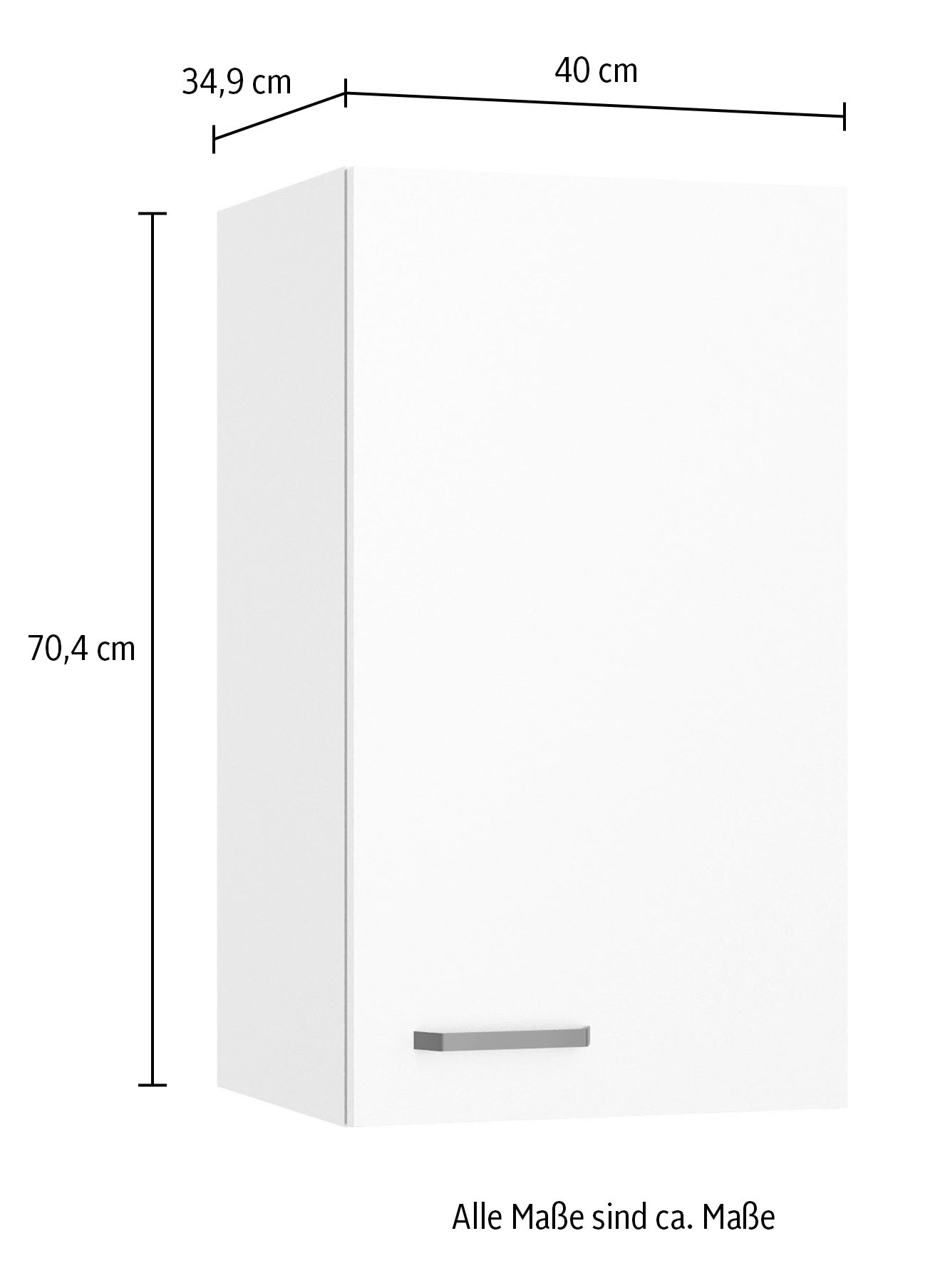 KOCHSTATION Armoire suspendue »KS-Paula« 40 cm breit, 70 cm hoch, mit 1 Tür, 2 Einlegeböden