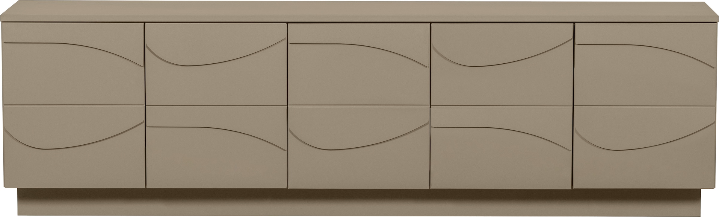 WOOOD Lowboard »Teo FSC® Mix Kiefernholz mit organischem 3D-Linienspiel 180x40x52 cm« Tragkraft Deckplatte 50 kg, Kabelöffnung, einfach zu montierbar