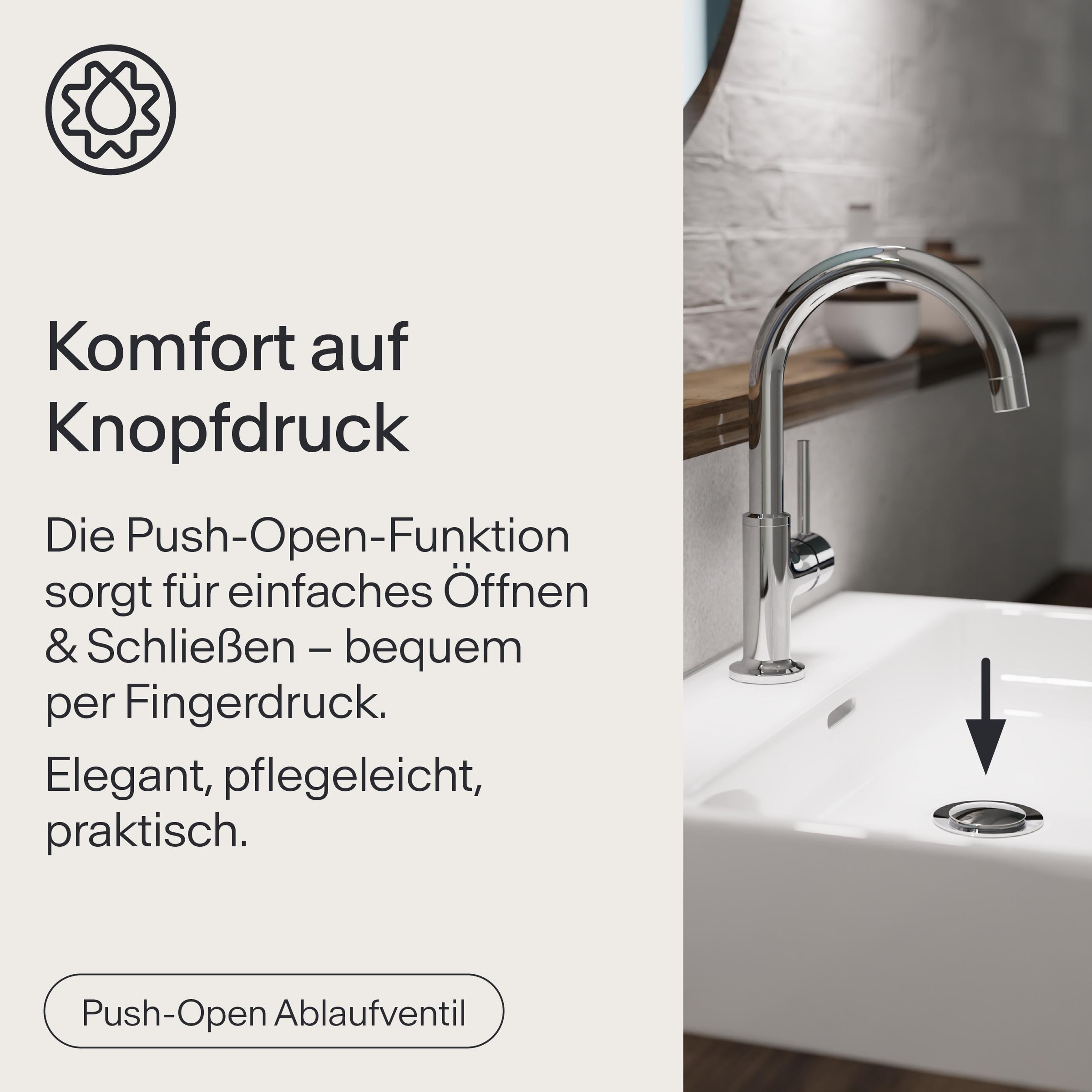 WASSERWERK Robinet de lavabo »WT 14« incl. popup, pivotant à 360°, silencieux, économique en eau